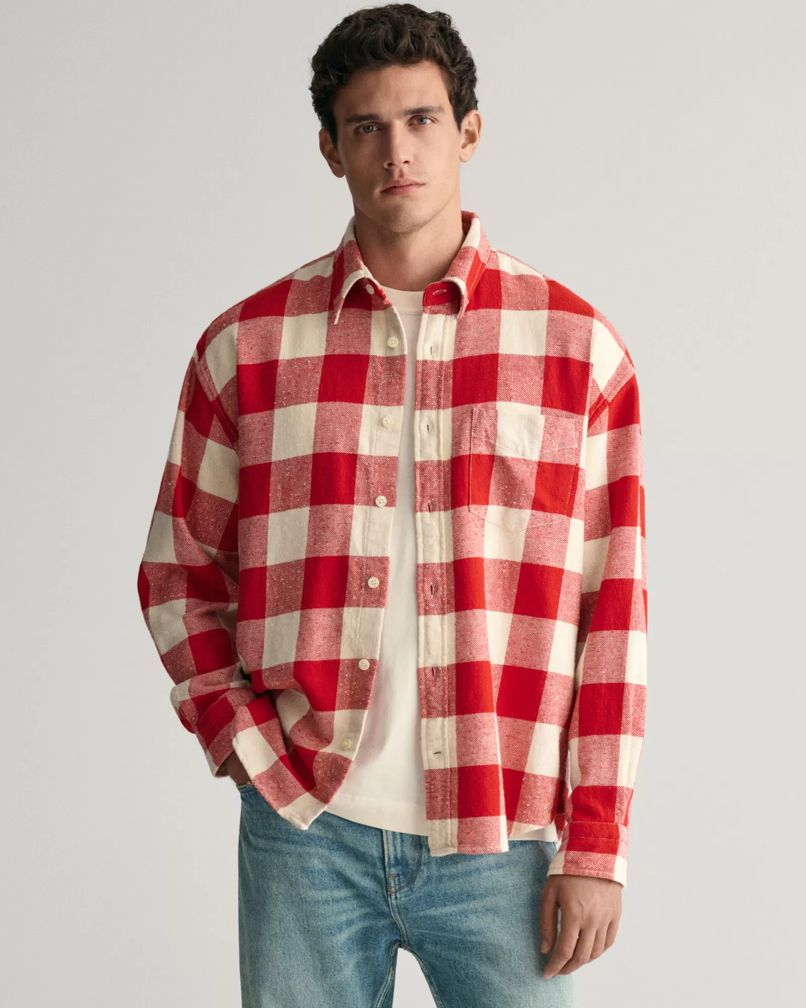 GANT Oversized Textured Buffalo Checked Shirt | Skjortor