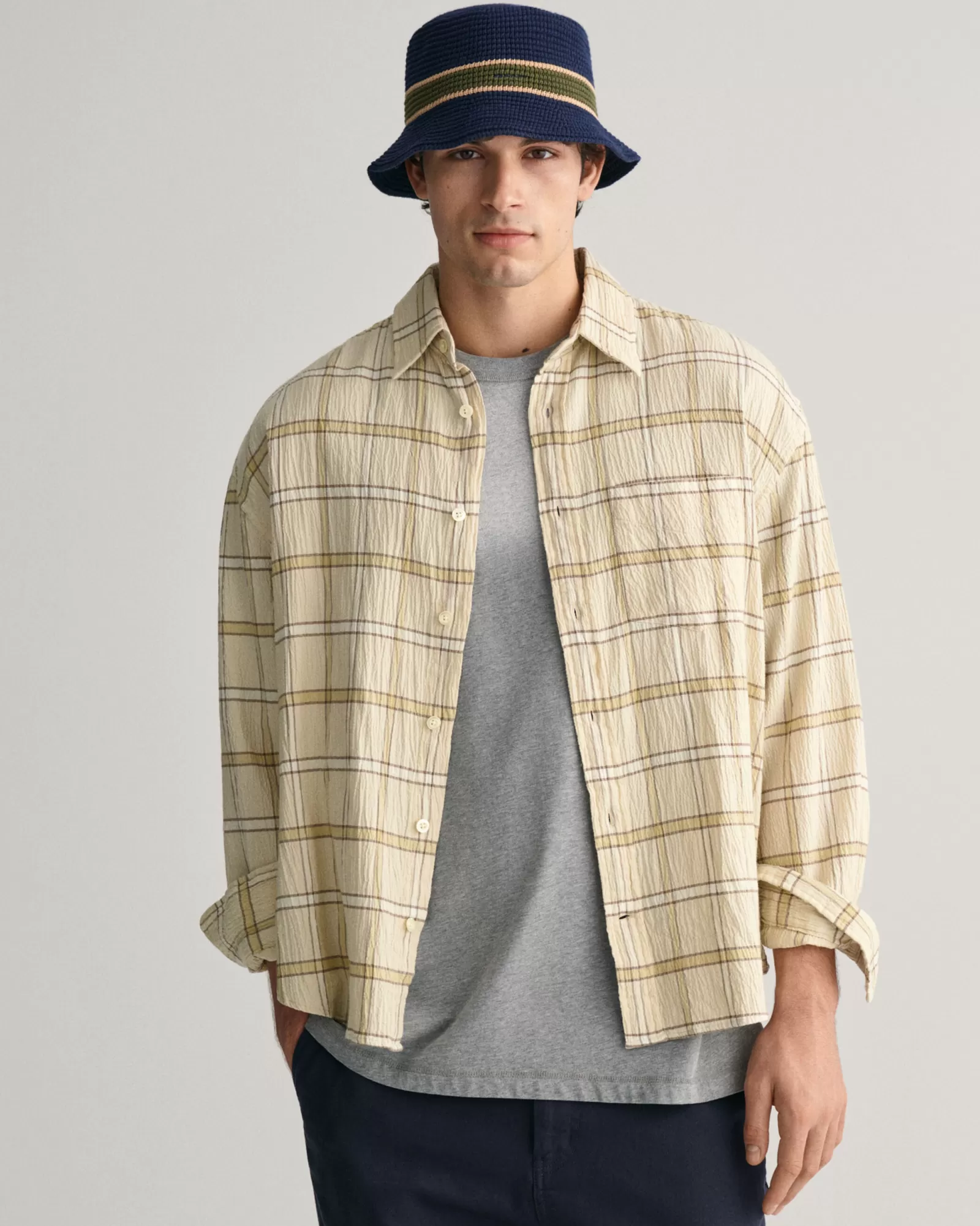 GANT Oversized Textured Checked Shirt | Skjortor