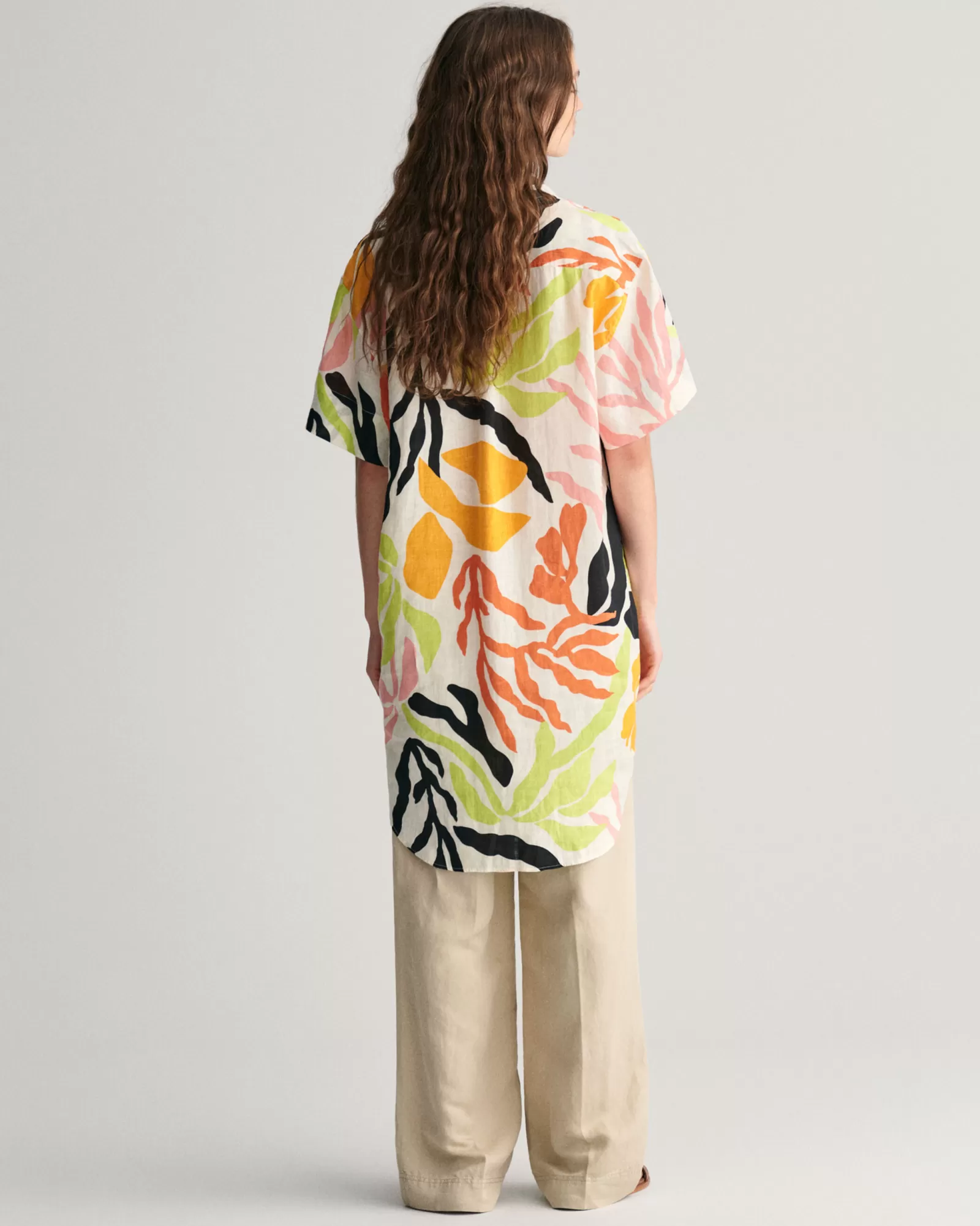 GANT Palm Print Linen Short Sleeve Caftan | Klänningar