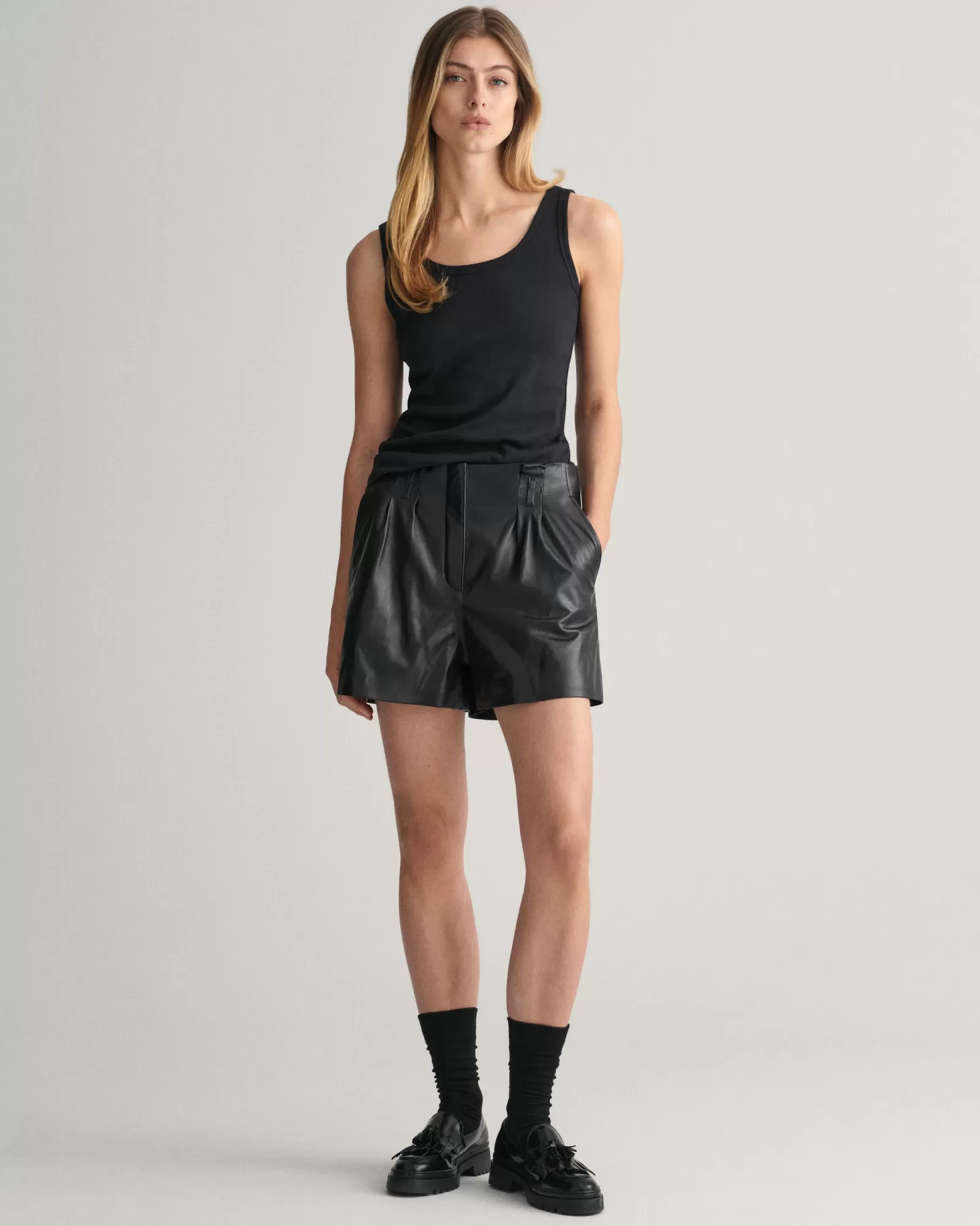 GANT Pleated Leather Shorts | Shorts