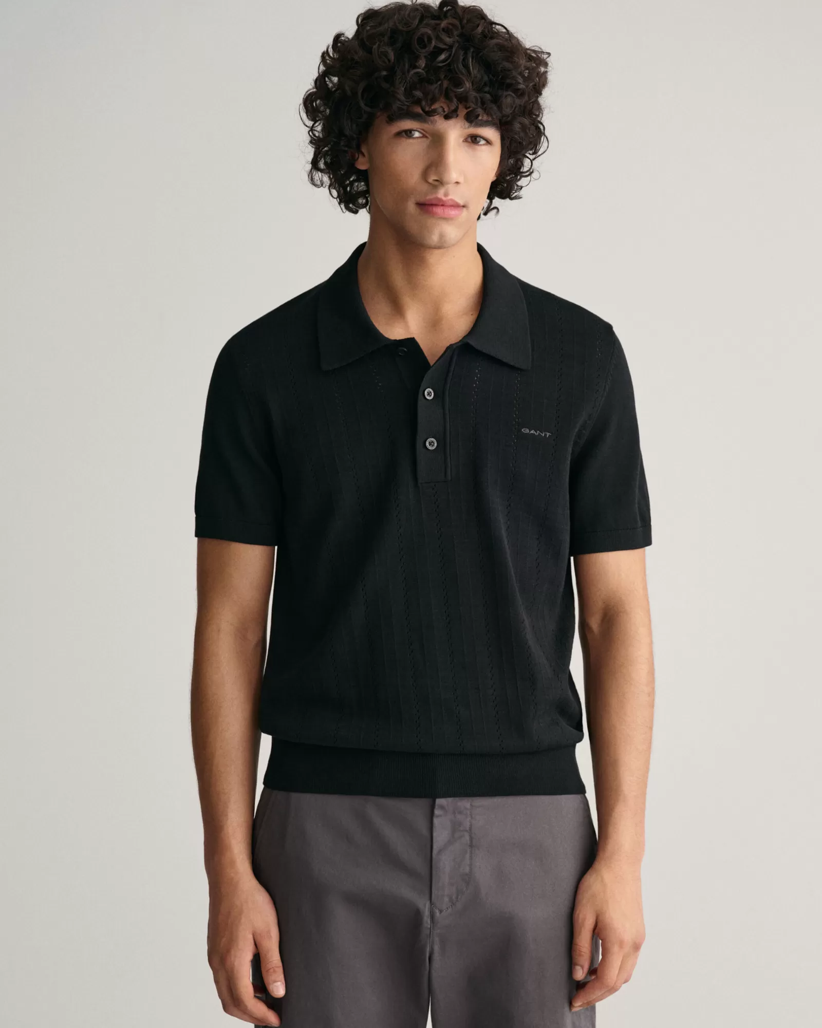 GANT Pointelle Textured Polo Sweater | Stickat | Pikéer