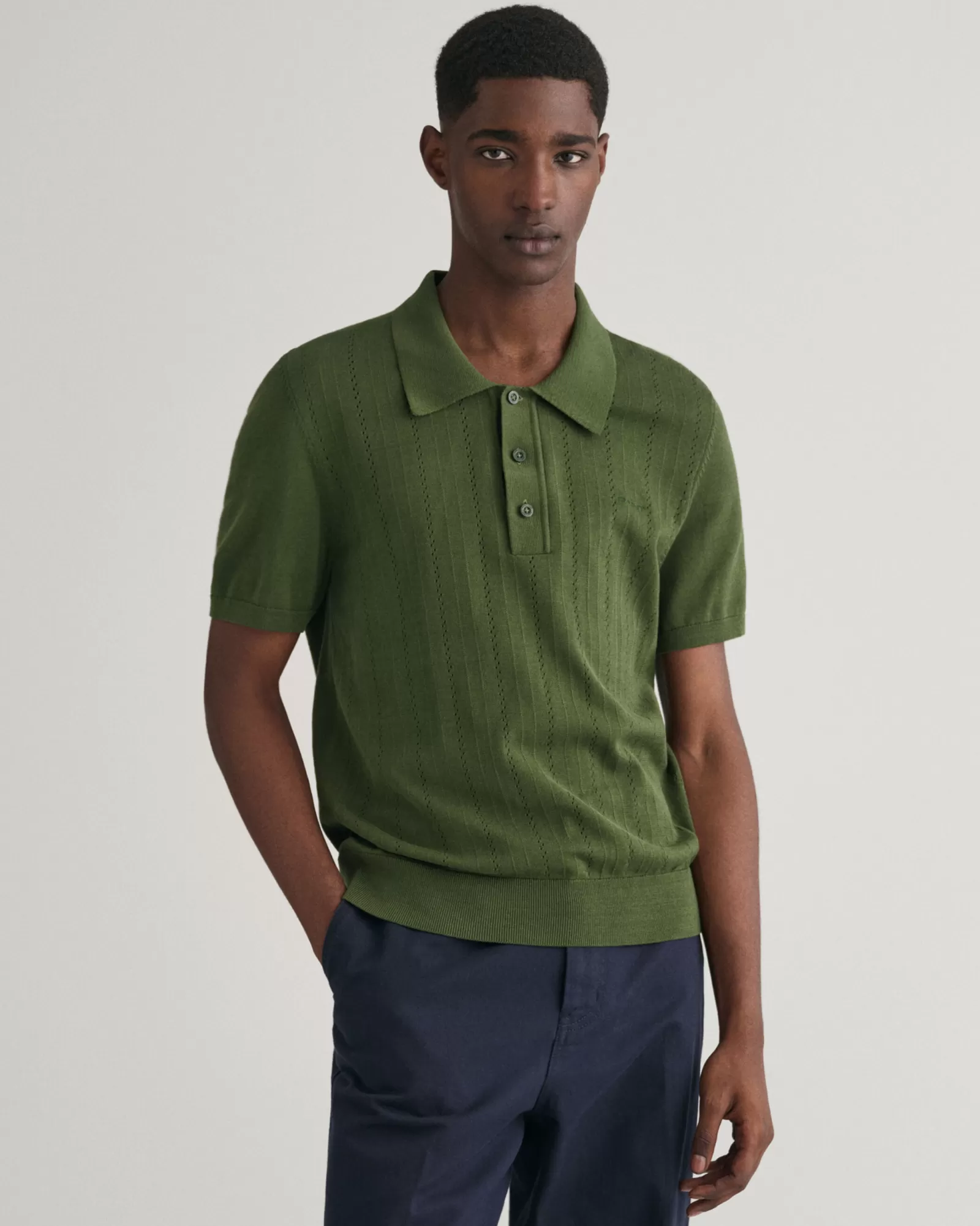 GANT Pointelle Textured Polo Sweater | Stickat | Pikéer