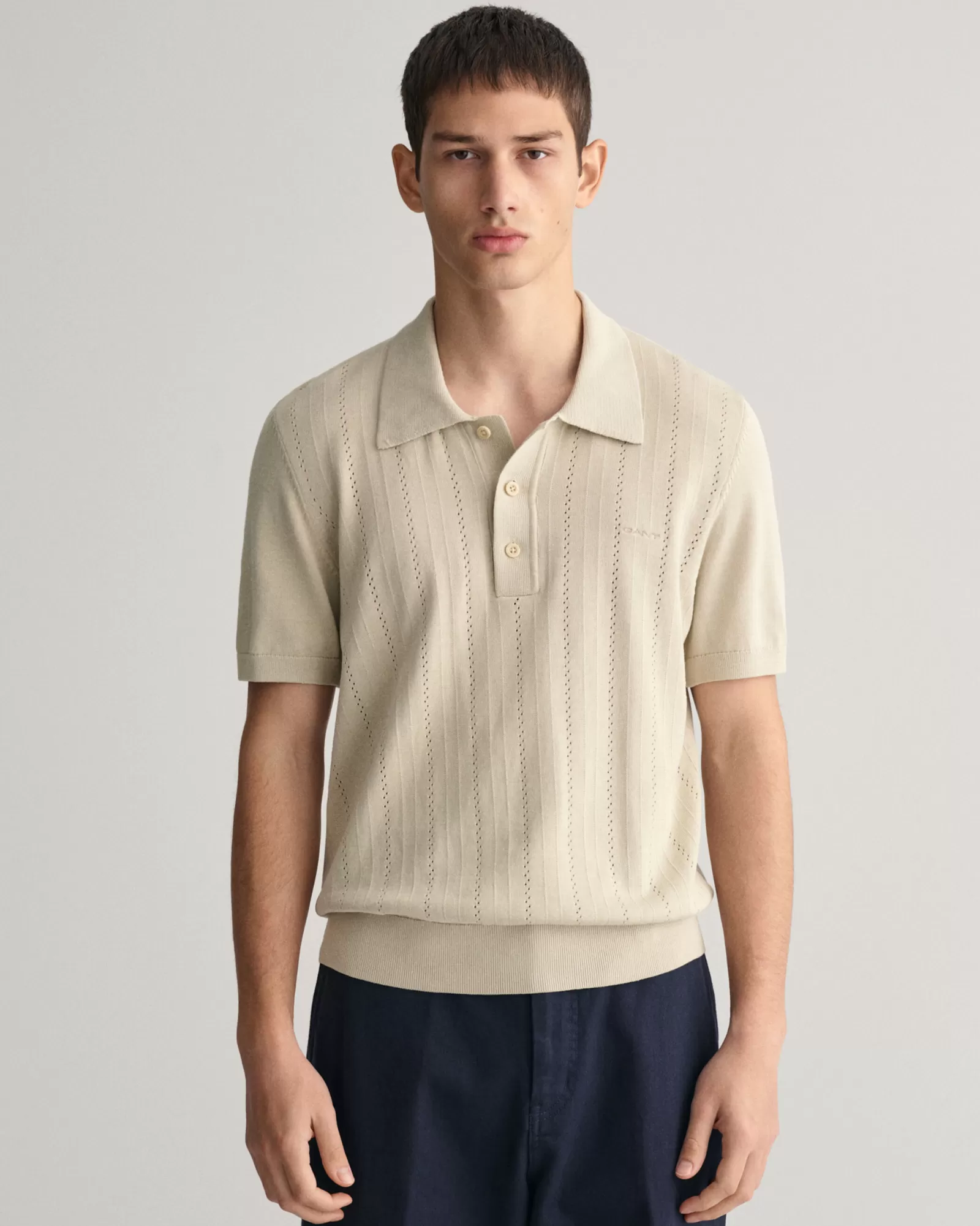 GANT Pointelle Textured Polo Sweater | Stickat | Pikéer