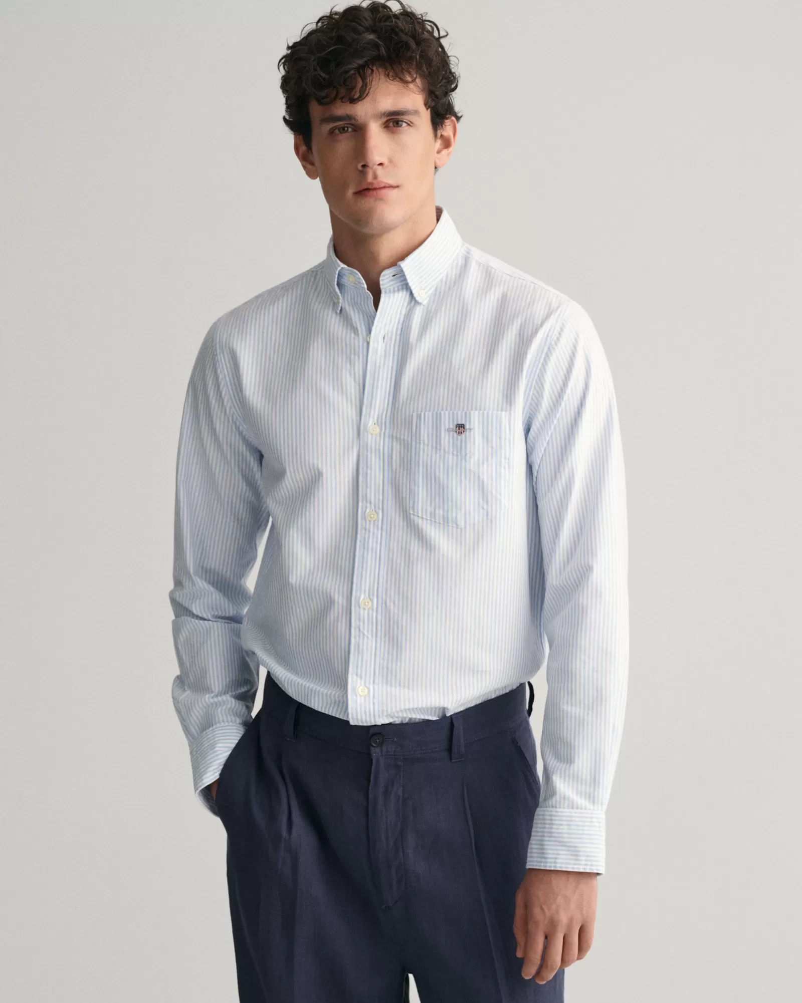 GANT Regular Fit Banker Stripe Oxford Shirt | Skjortor