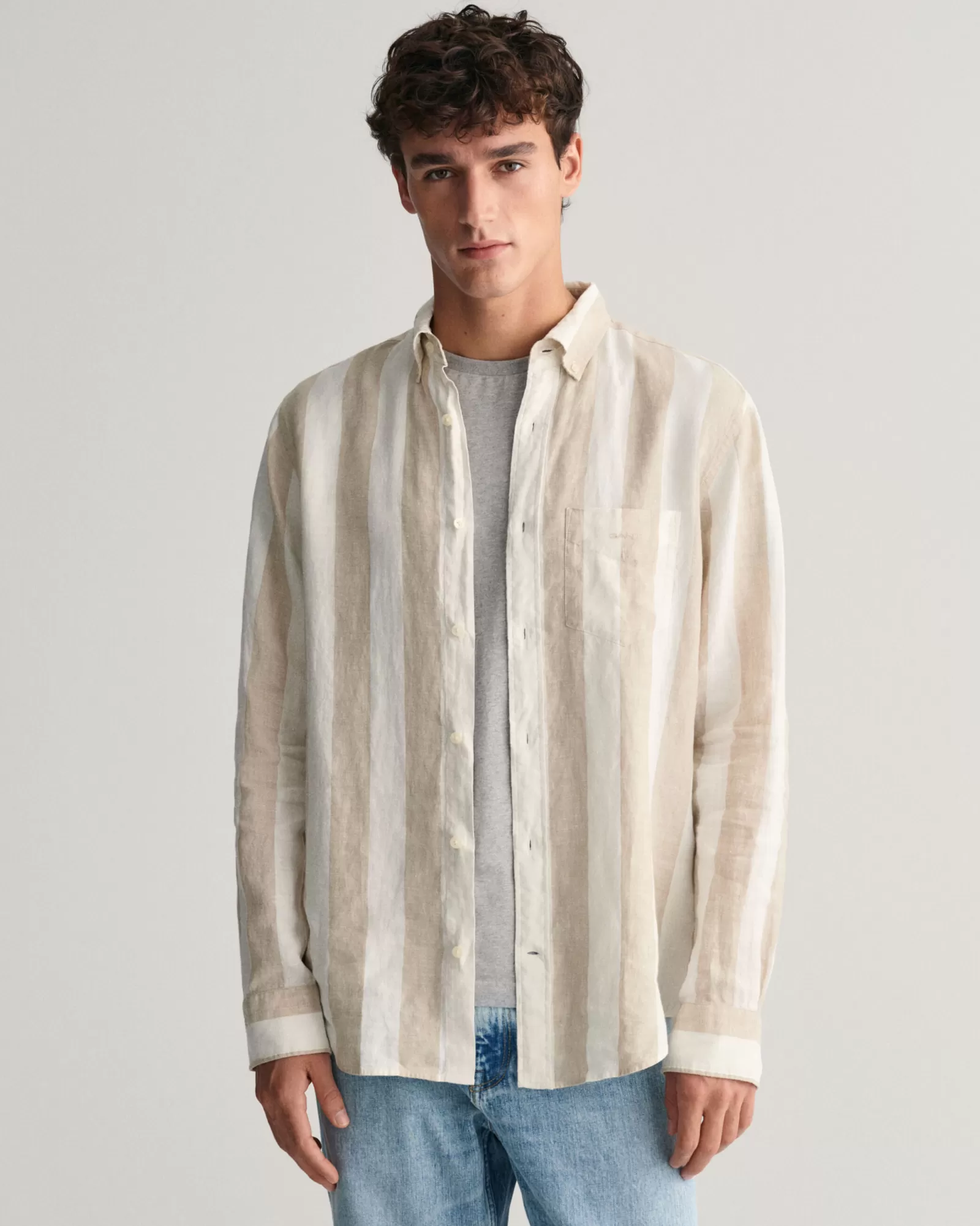 GANT Regular Fit Bold Striped Linen Shirt | Skjortor