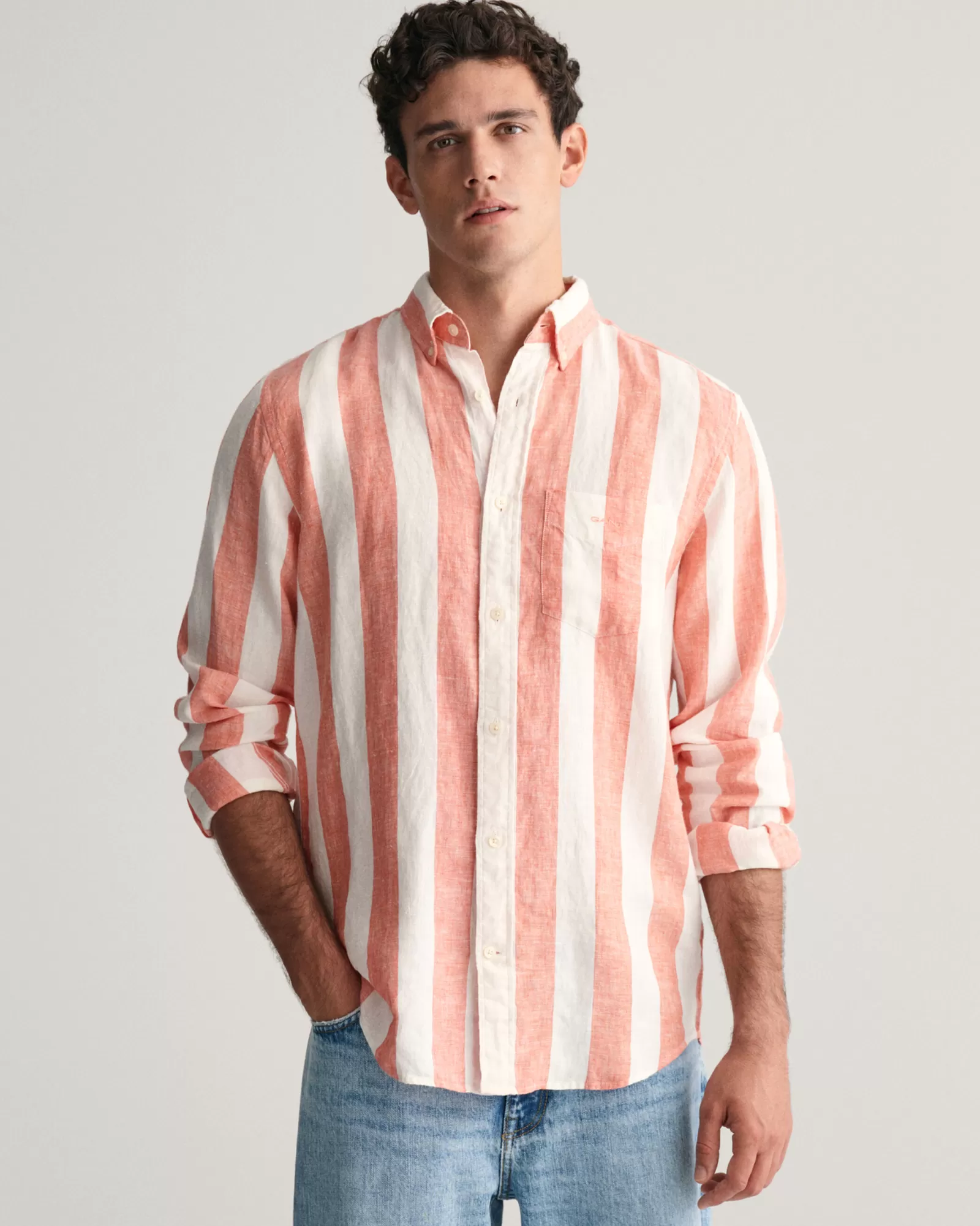 GANT Regular Fit Bold Striped Linen Shirt | Skjortor