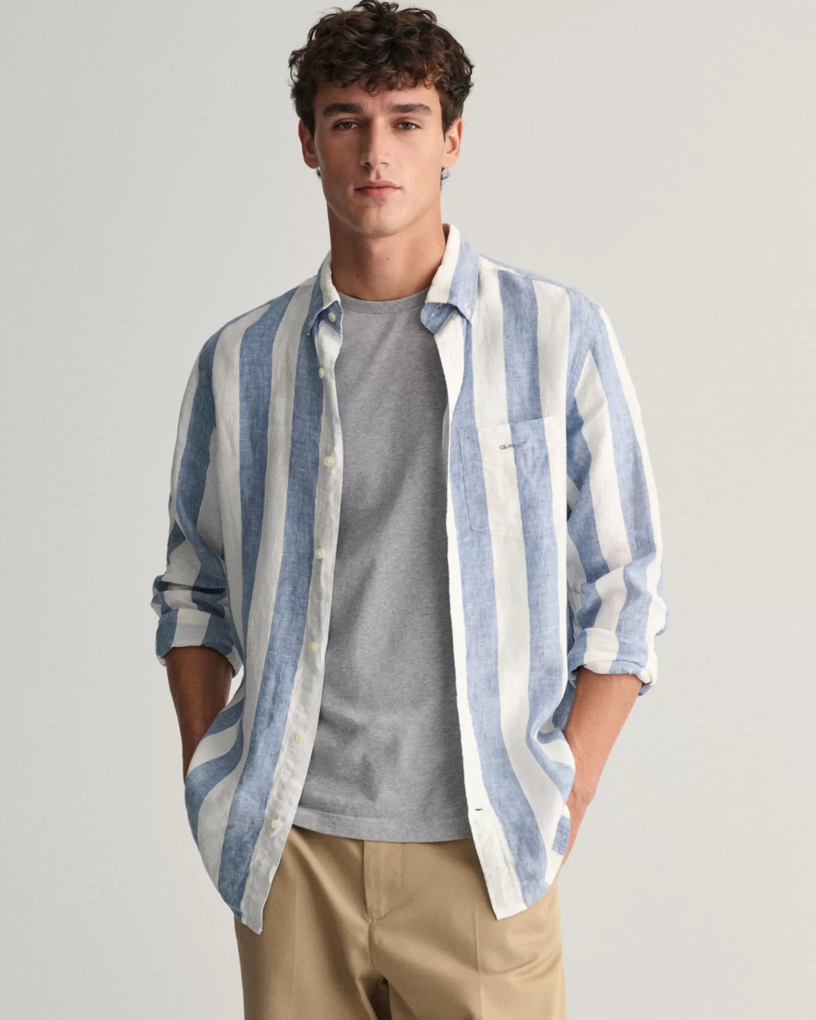 GANT Regular Fit Bold Striped Linen Shirt | Skjortor