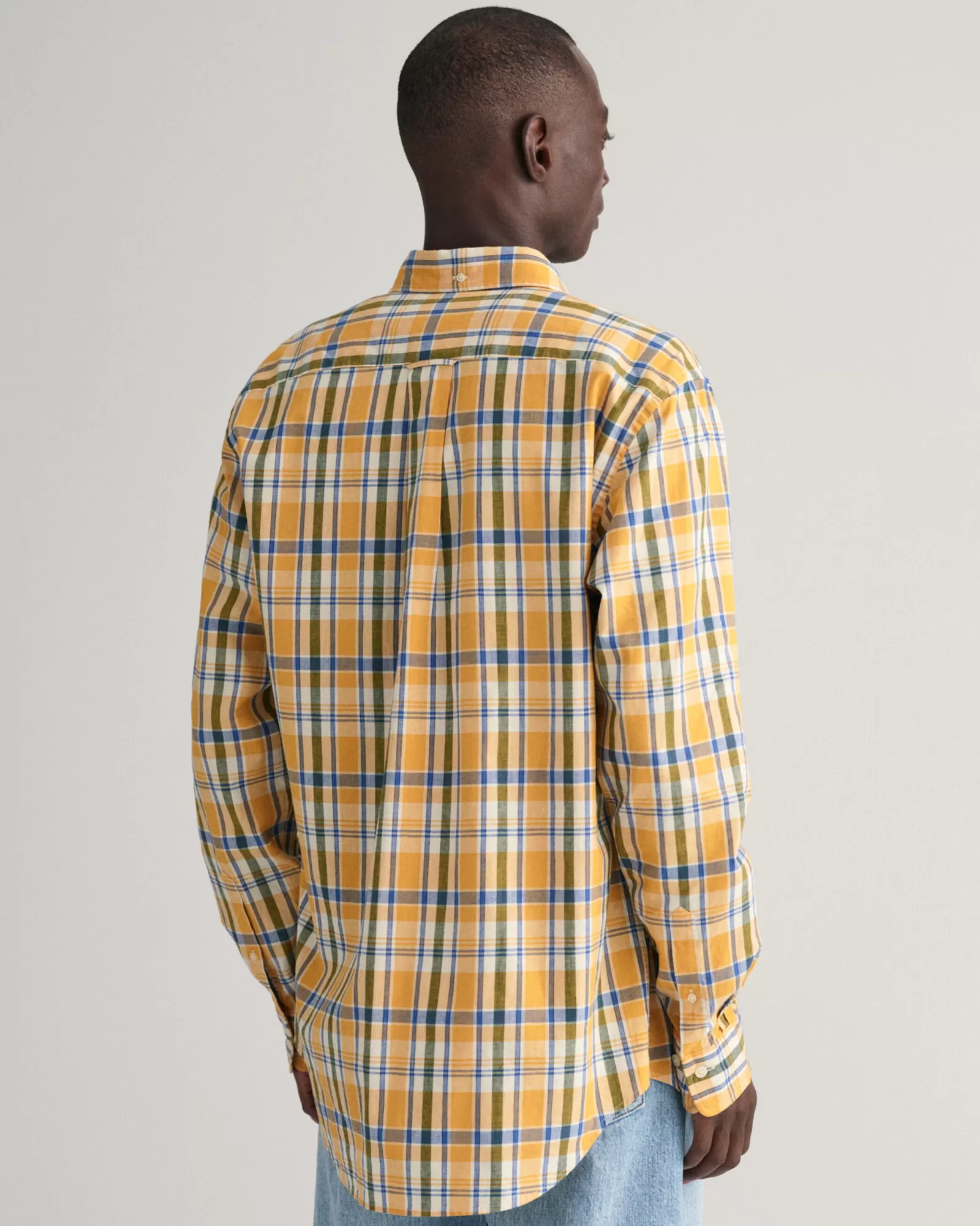 GANT Regular Fit Checked Cotton Linen Shirt | Skjortor