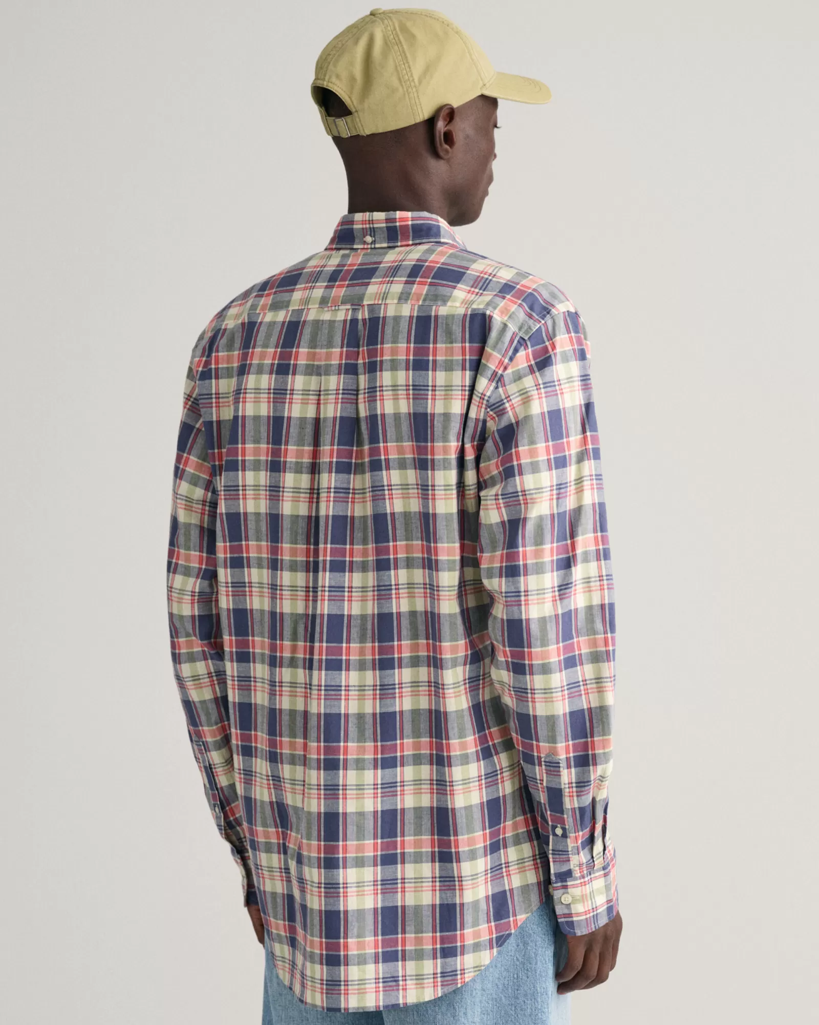 GANT Regular Fit Checked Cotton Linen Shirt | Skjortor