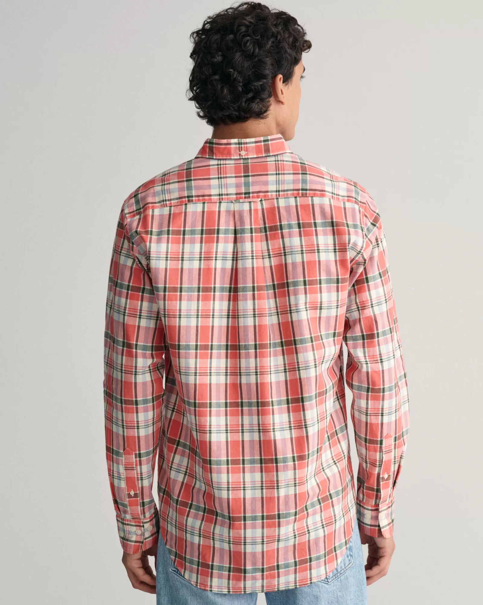 GANT Regular Fit Checked Cotton Linen Shirt | Skjortor