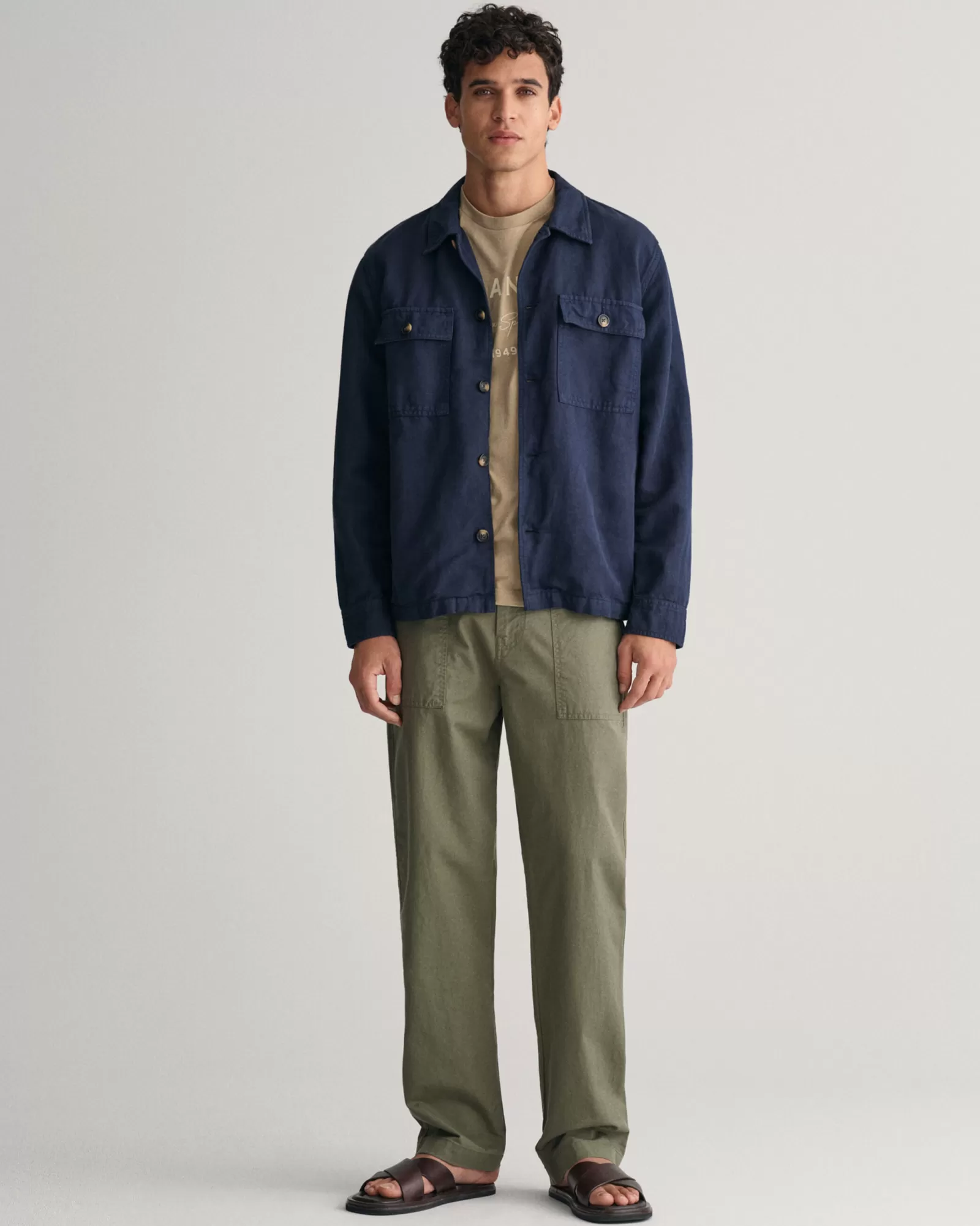 GANT Regular Fit Cotton Linen Chinos | Byxor & Chinos