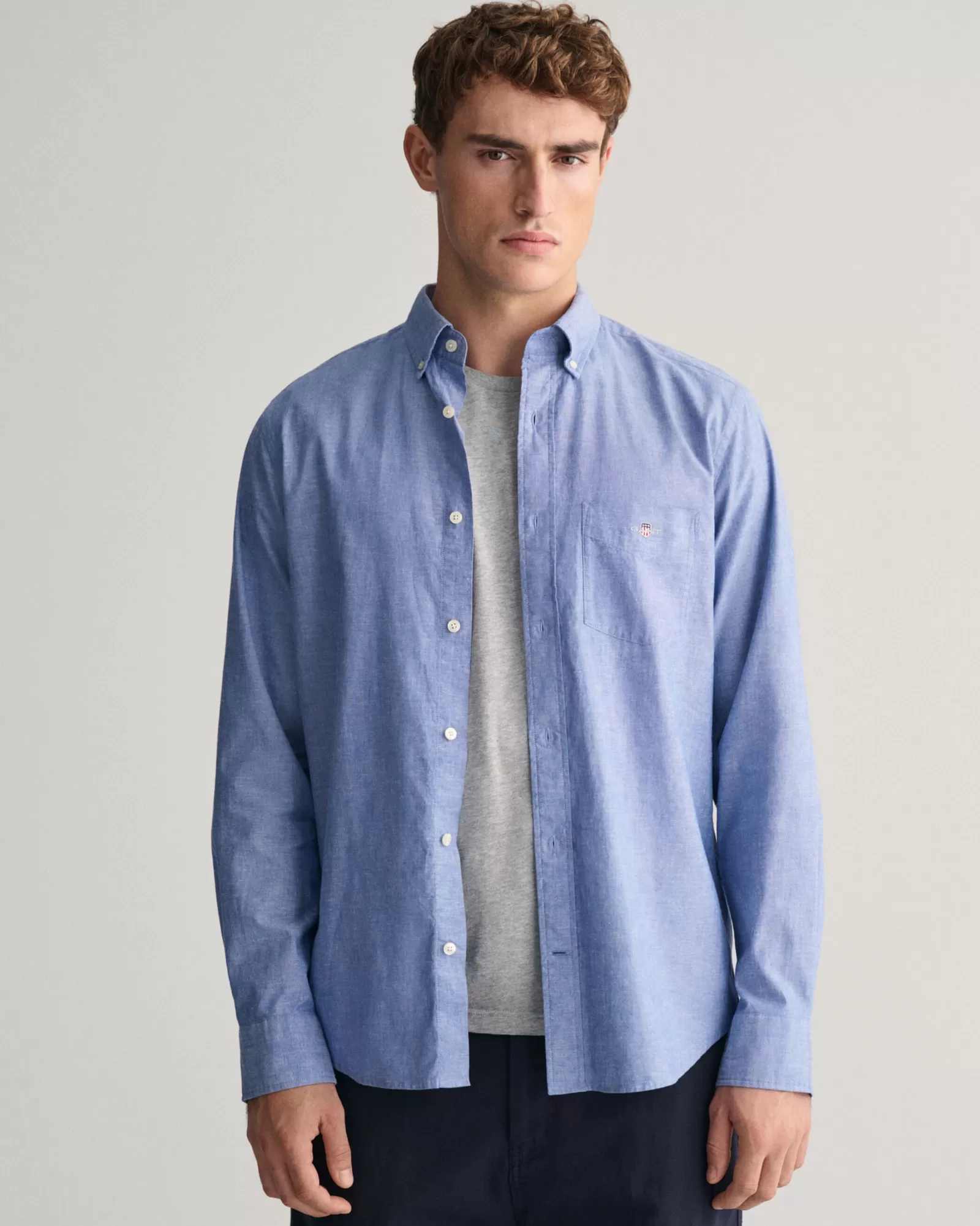 GANT Regular Fit Cotton Linen Shirt | Skjortor