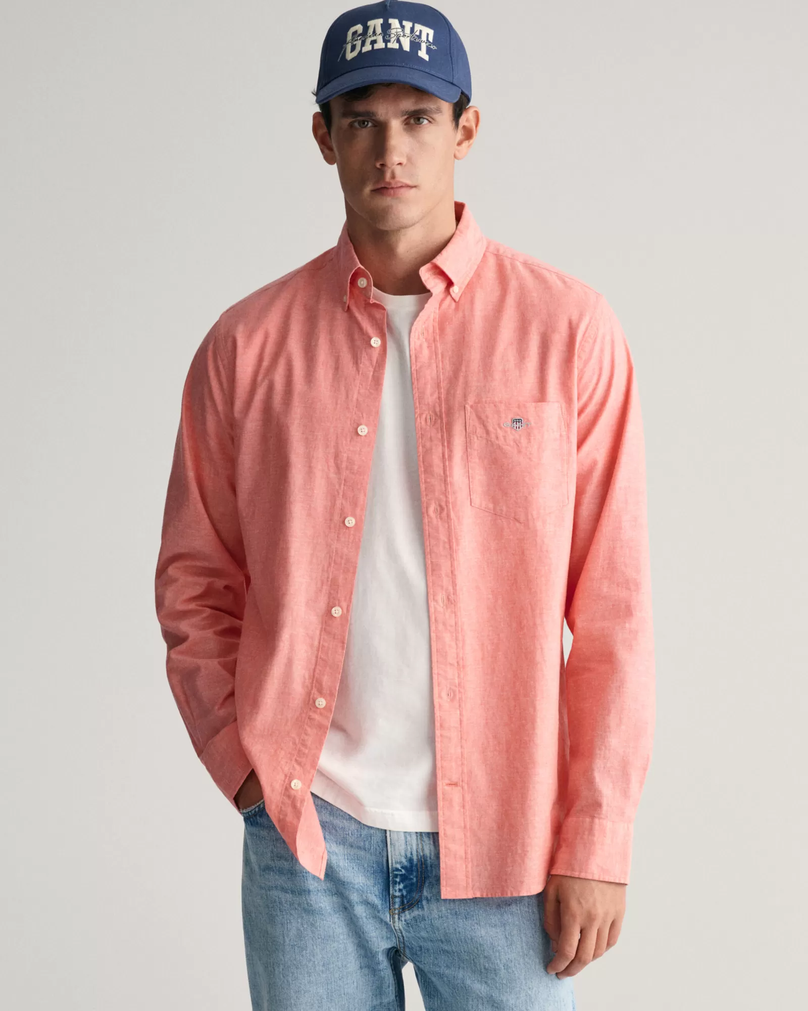 GANT Regular Fit Cotton Linen Shirt | Skjortor