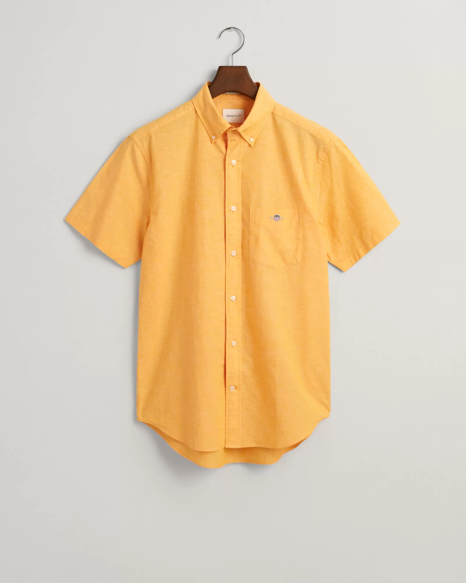 GANT Regular Fit Cotton Linen Short Sleeve Shirt | Skjortor