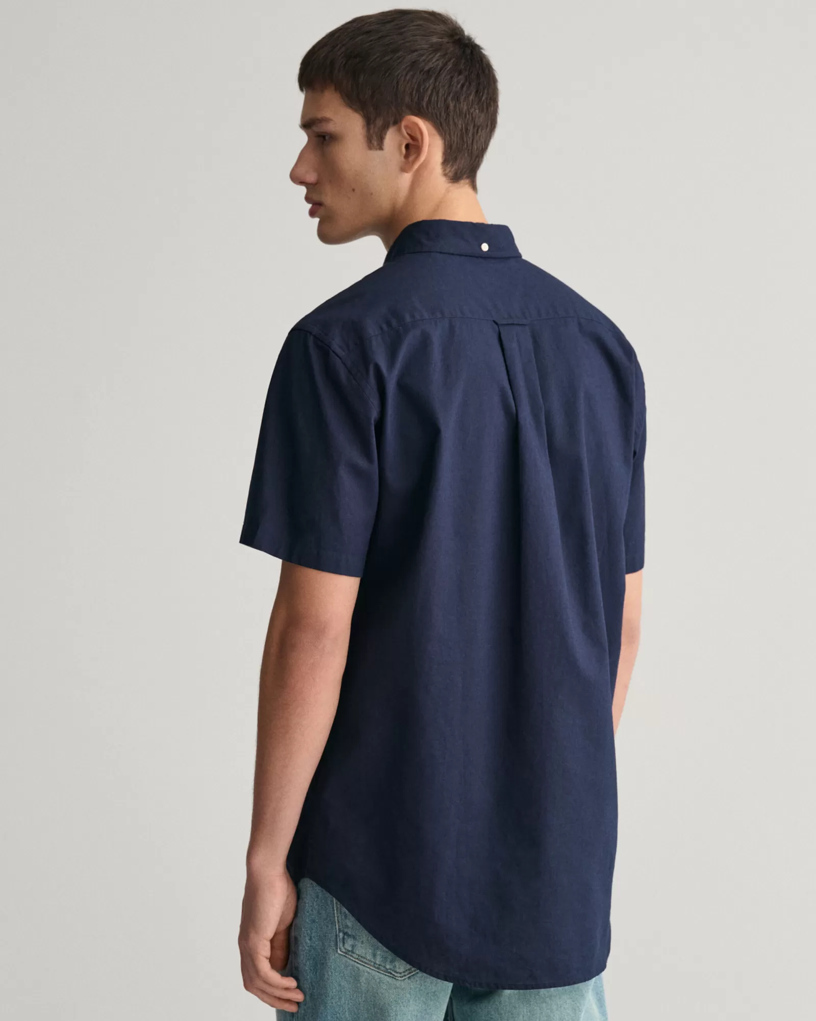 GANT Regular Fit Cotton Linen Short Sleeve Shirt | Skjortor