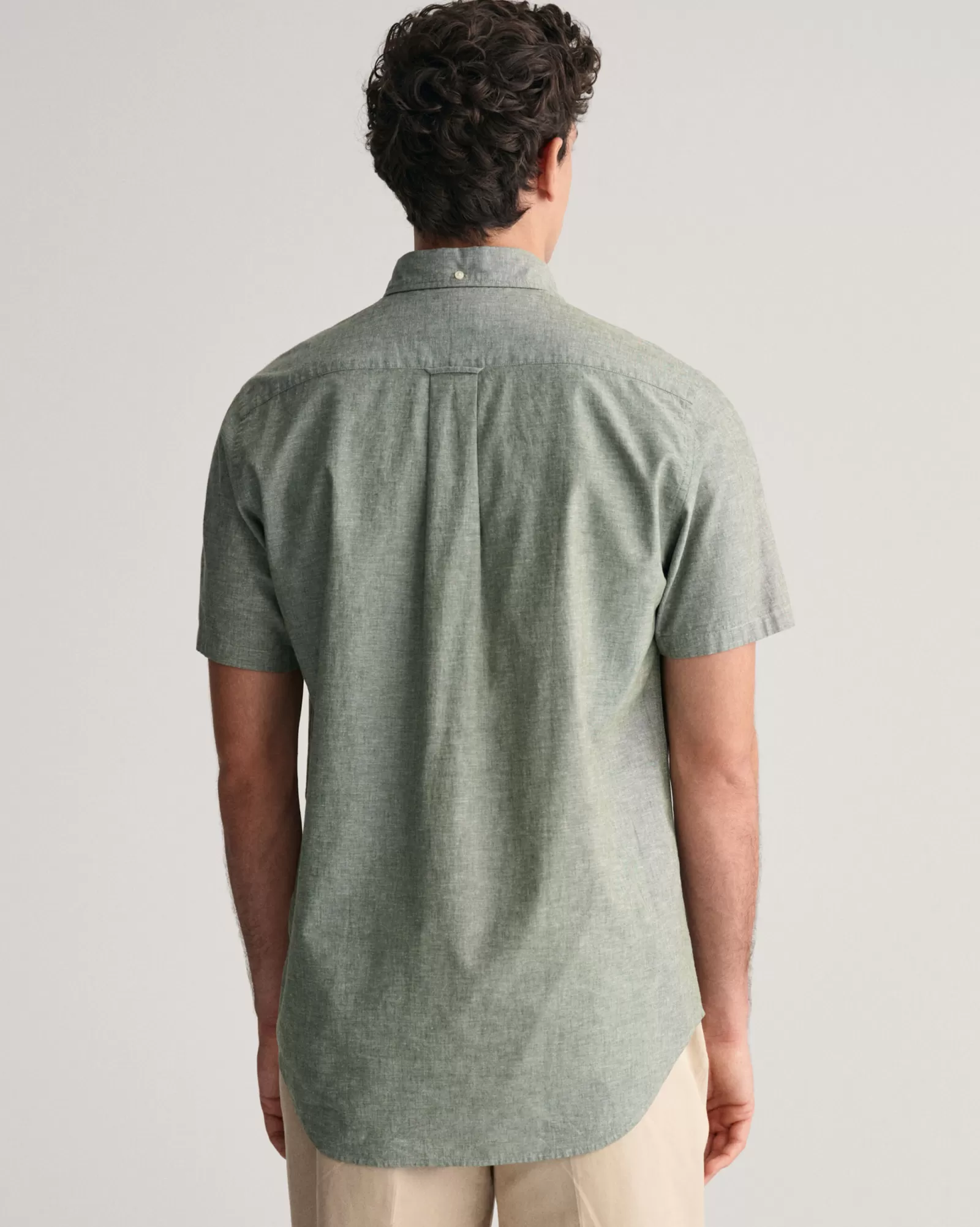 GANT Regular Fit Cotton Linen Short Sleeve Shirt | Skjortor