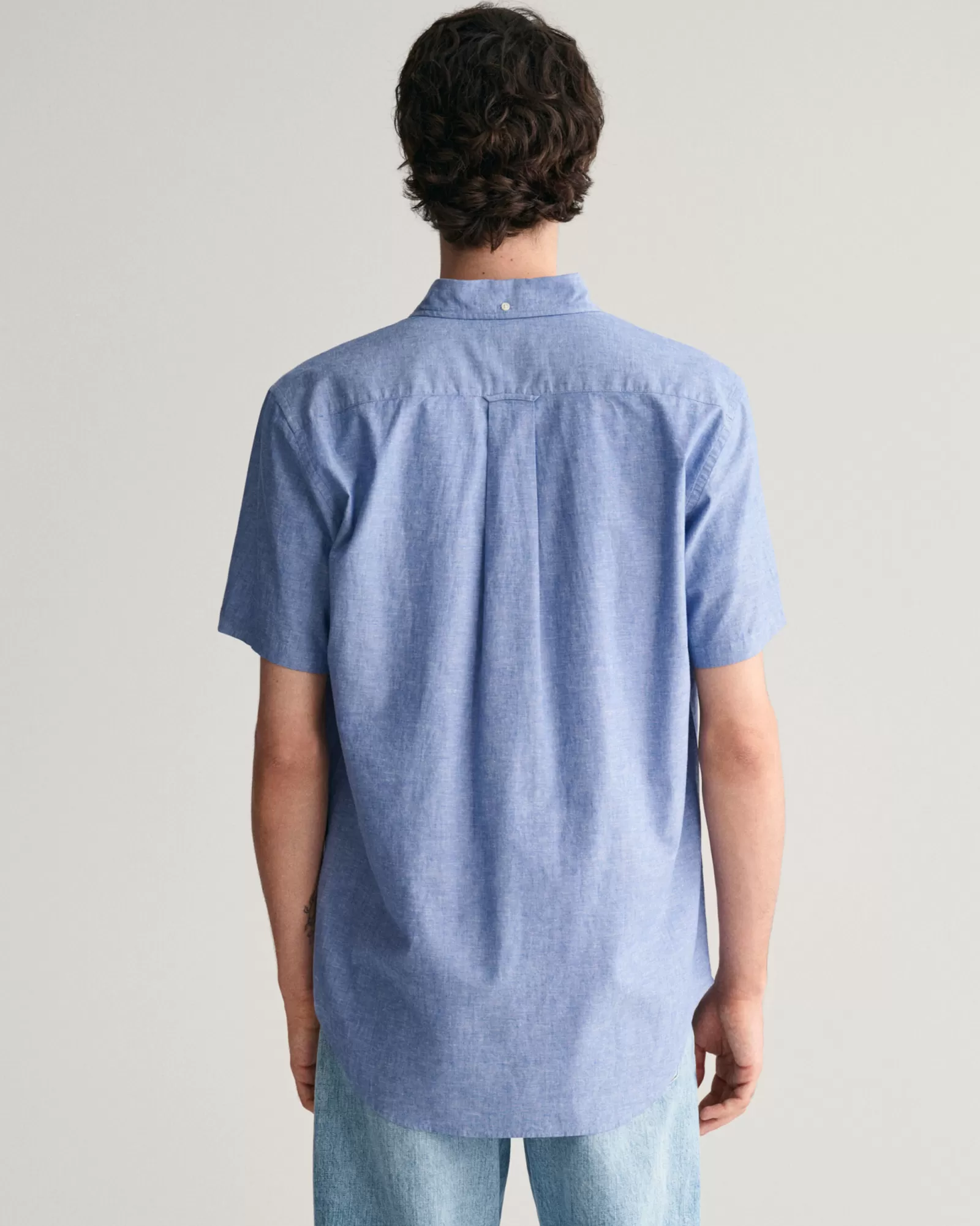 GANT Regular Fit Cotton Linen Short Sleeve Shirt | Skjortor