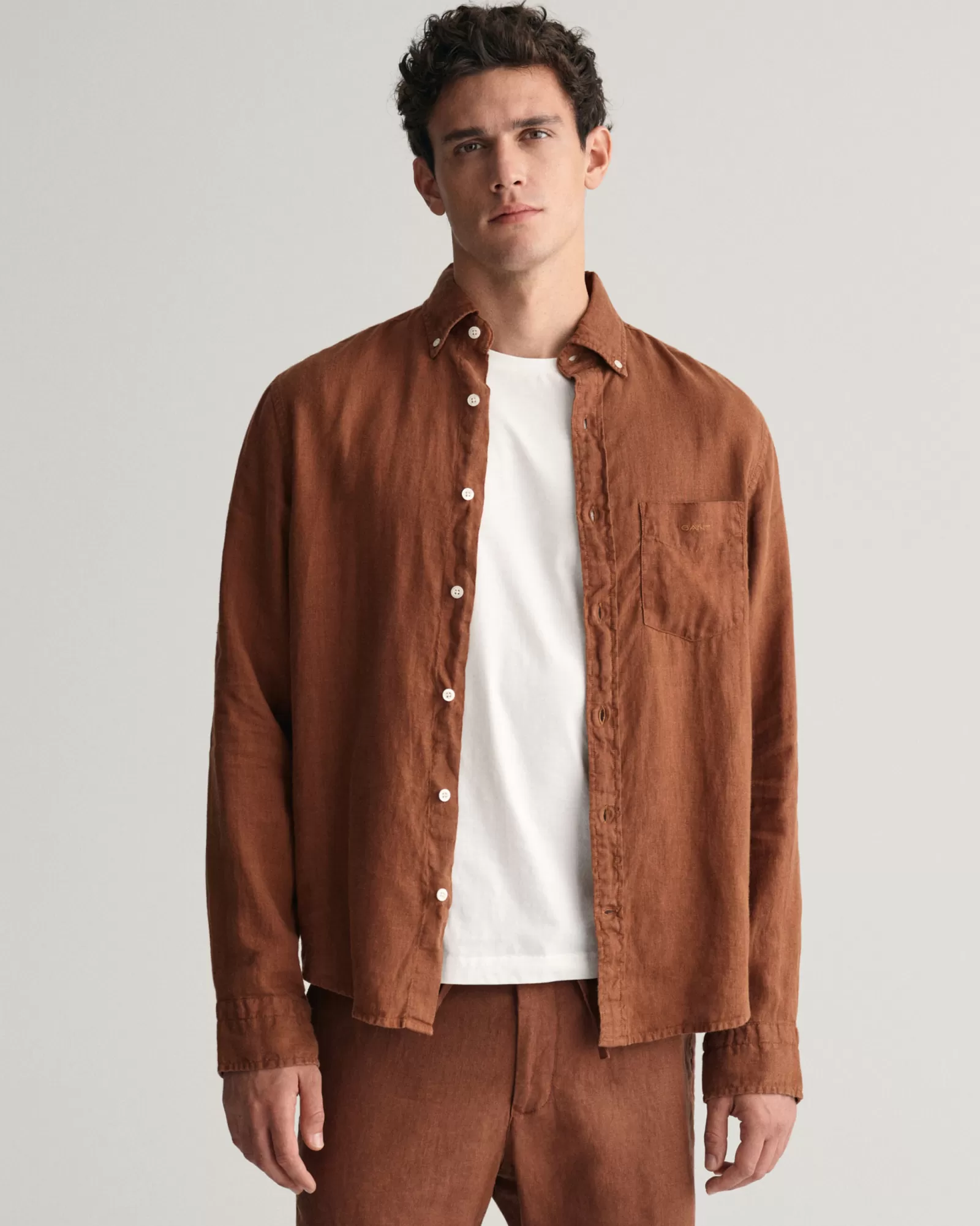 GANT Regular Fit Garment-Dyed Linen Shirt | Skjortor