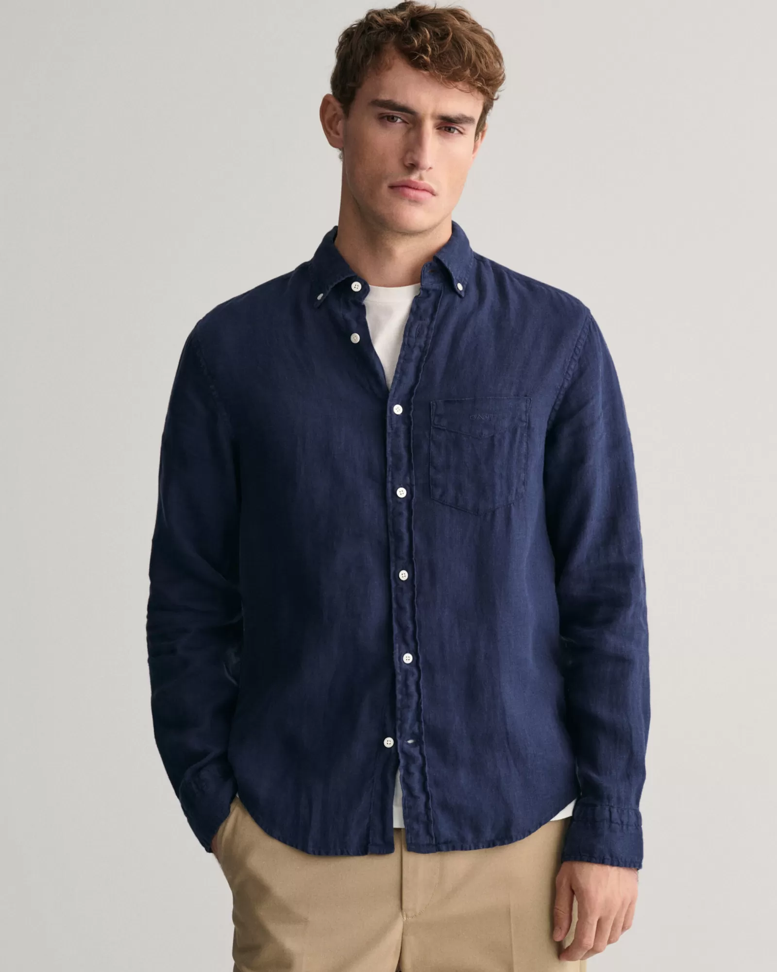 GANT Regular Fit Garment-Dyed Linen Shirt | Skjortor