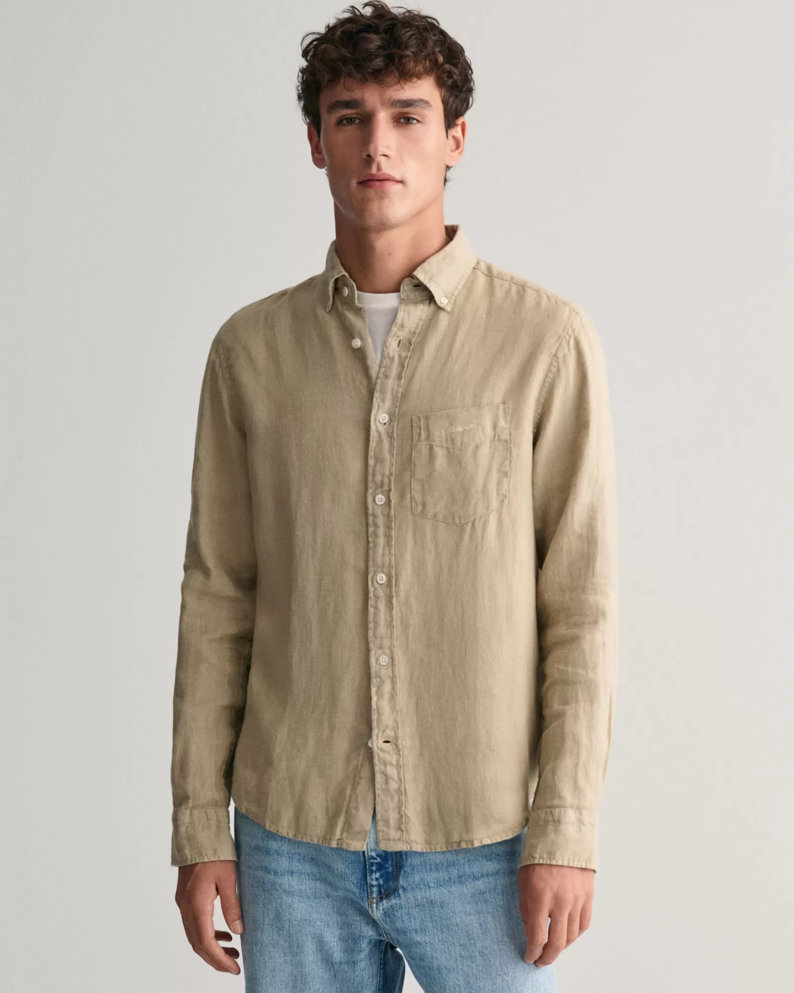 GANT Regular Fit Garment-Dyed Linen Shirt | Skjortor