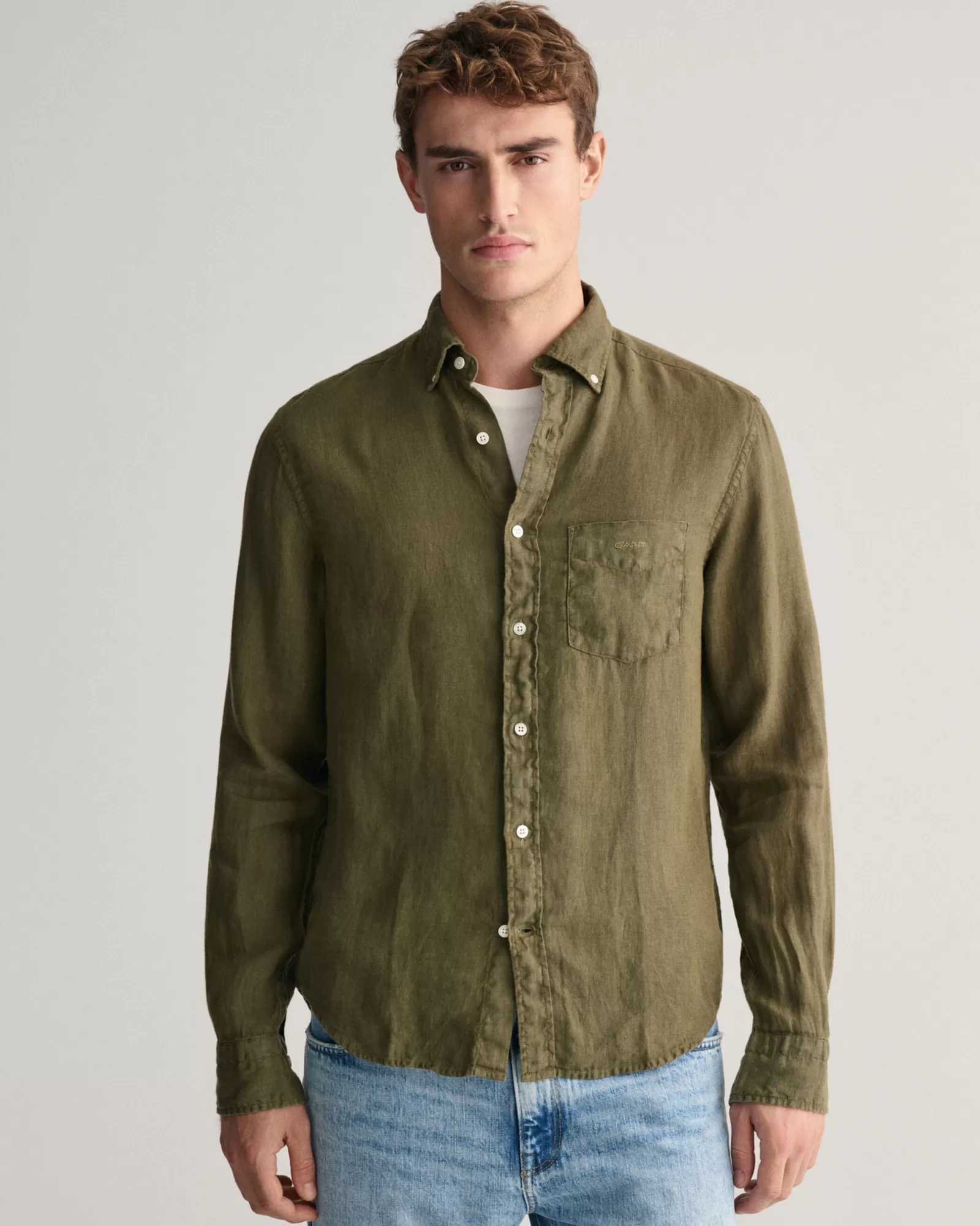 GANT Regular Fit Garment-Dyed Linen Shirt | Skjortor