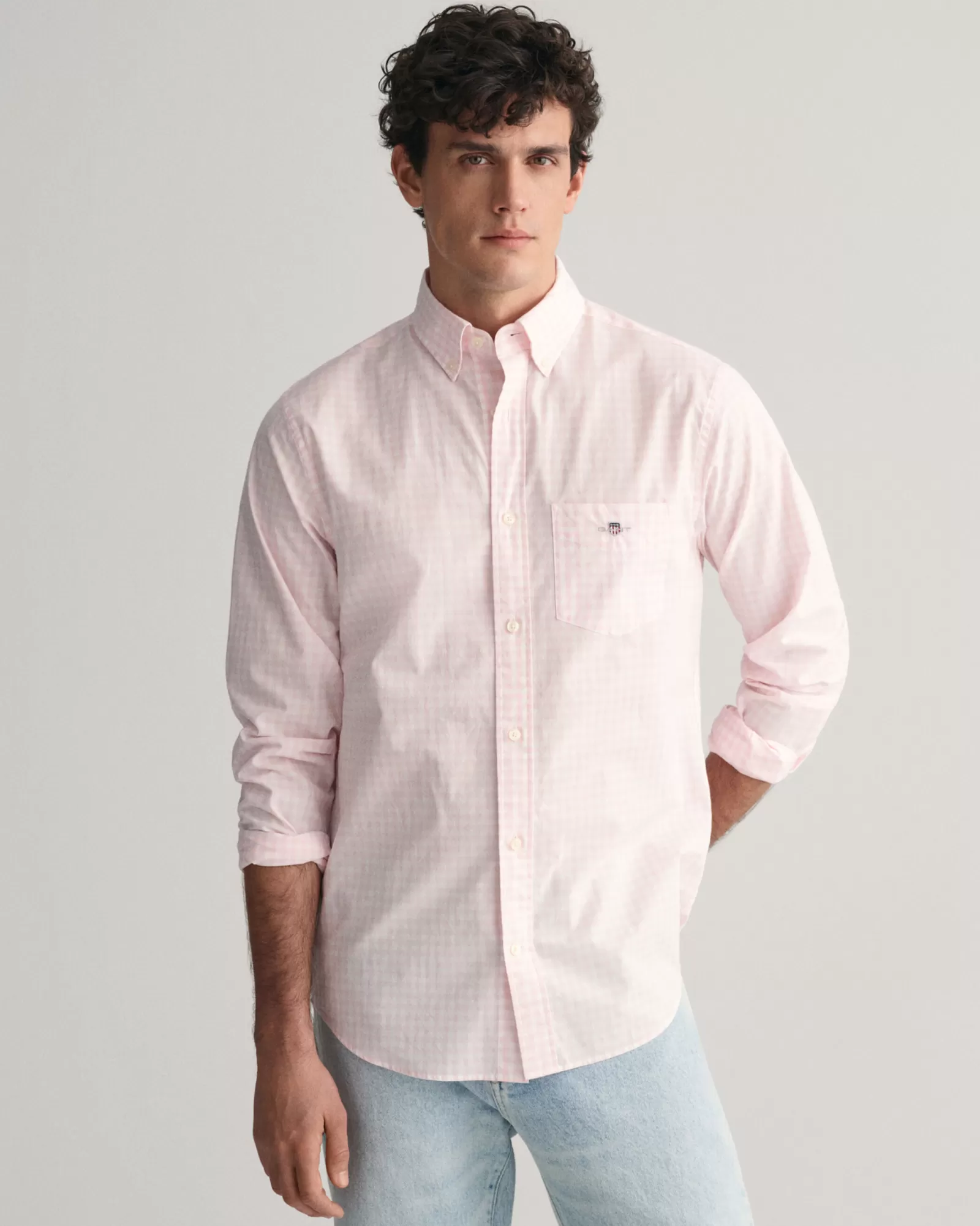 GANT Regular Fit Gingham Poplin Shirt | Skjortor