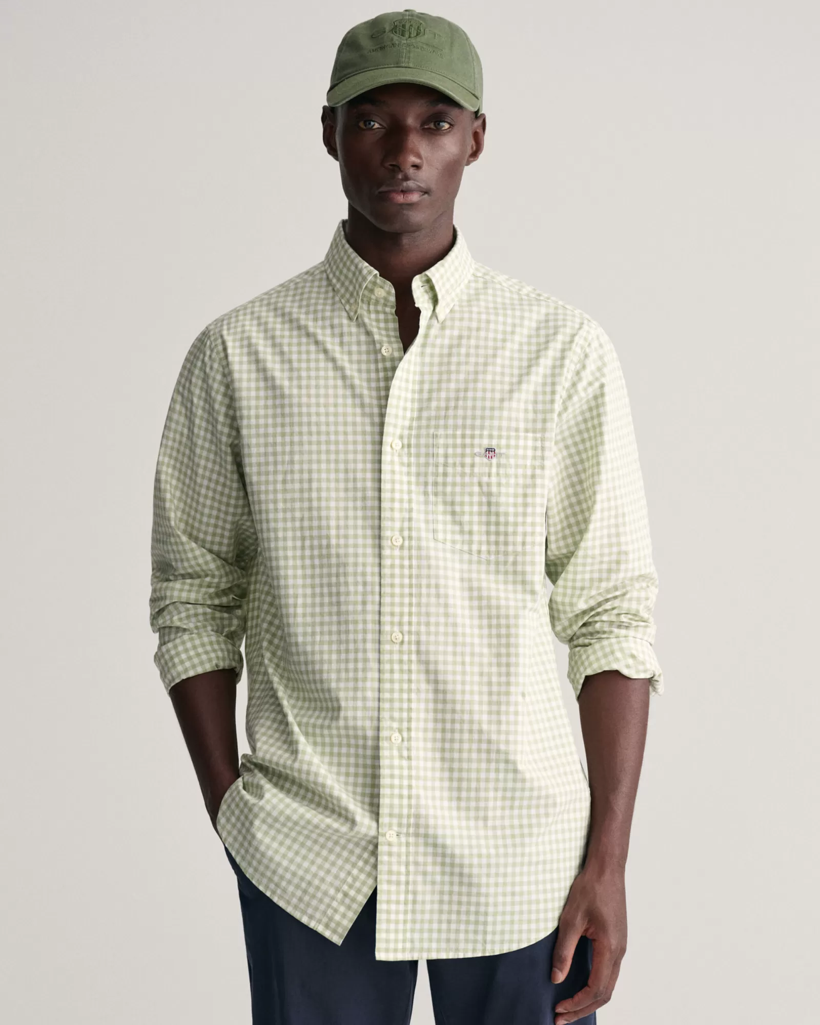 GANT Regular Fit Gingham Poplin Shirt | Skjortor