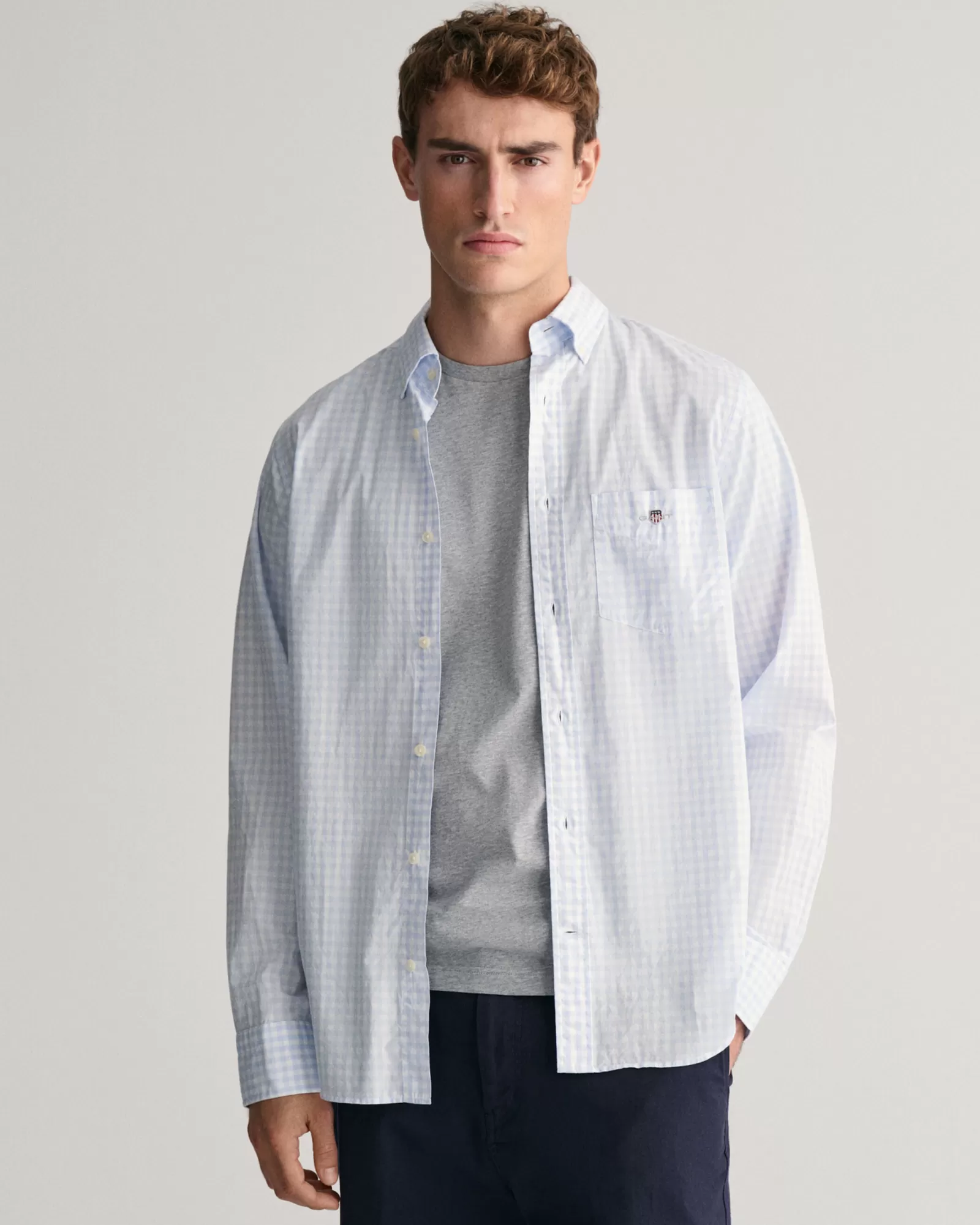 GANT Regular Fit Gingham Poplin Shirt | Skjortor