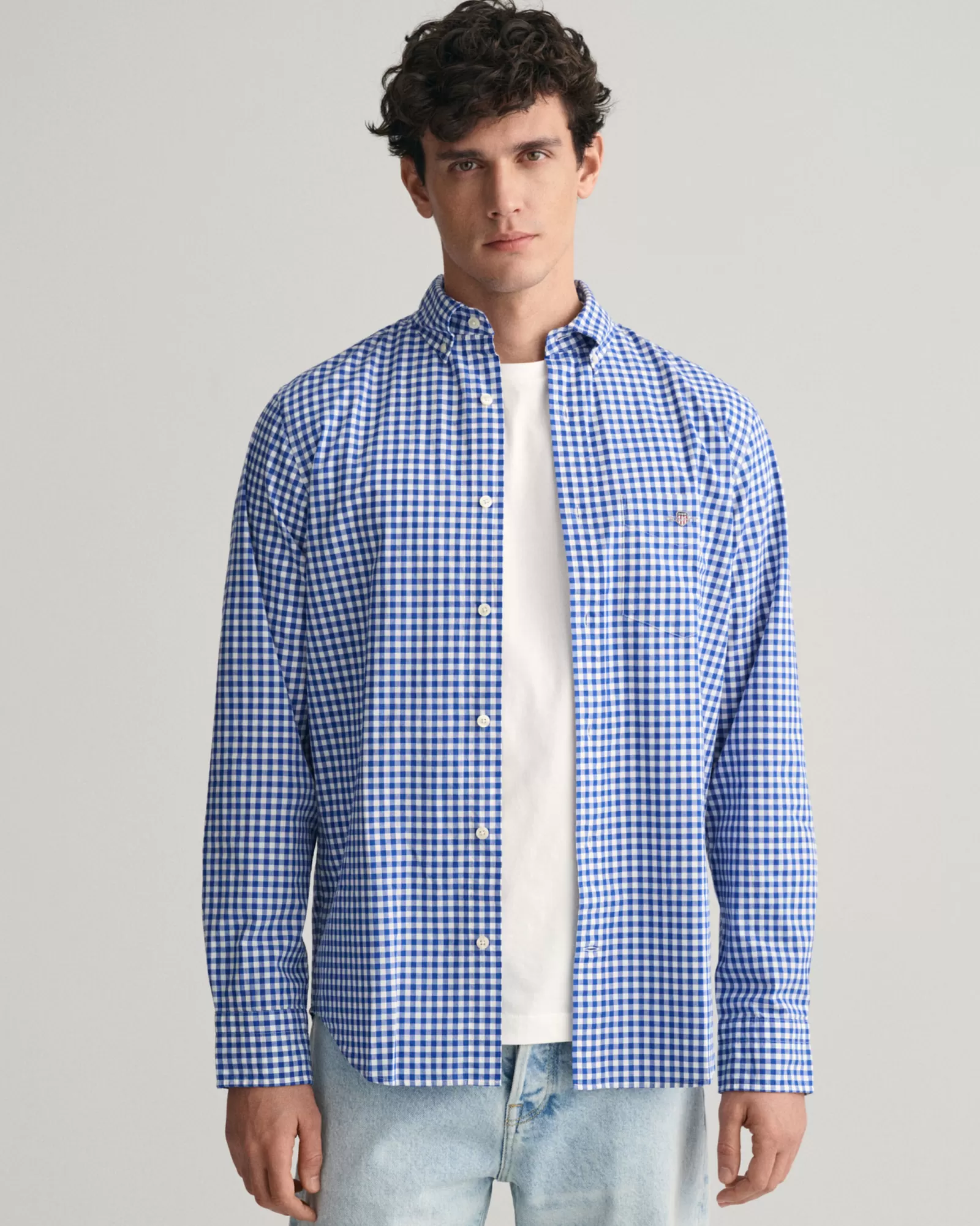 GANT Regular Fit Gingham Poplin Shirt | Skjortor