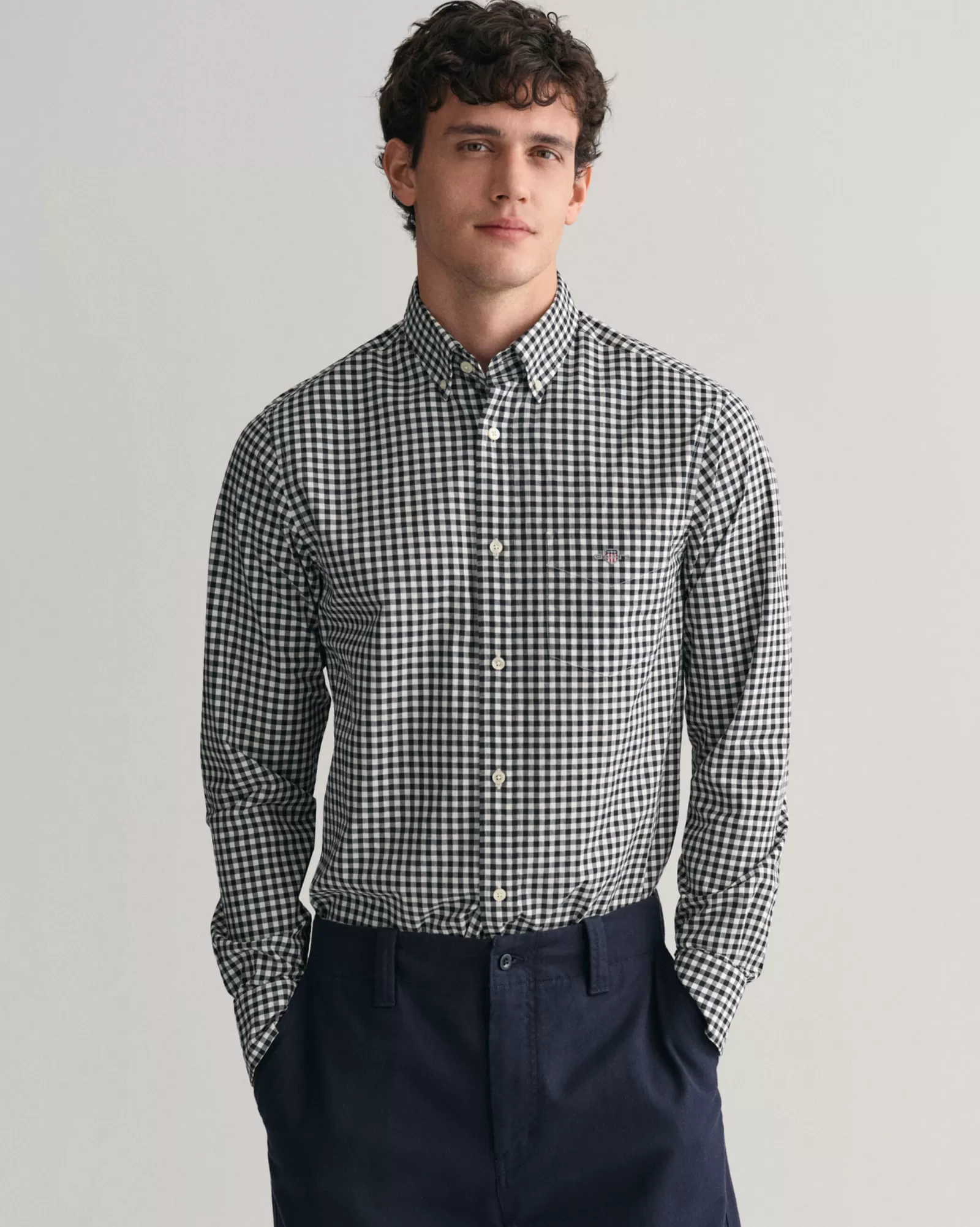 GANT Regular Fit Gingham Poplin Shirt | Skjortor