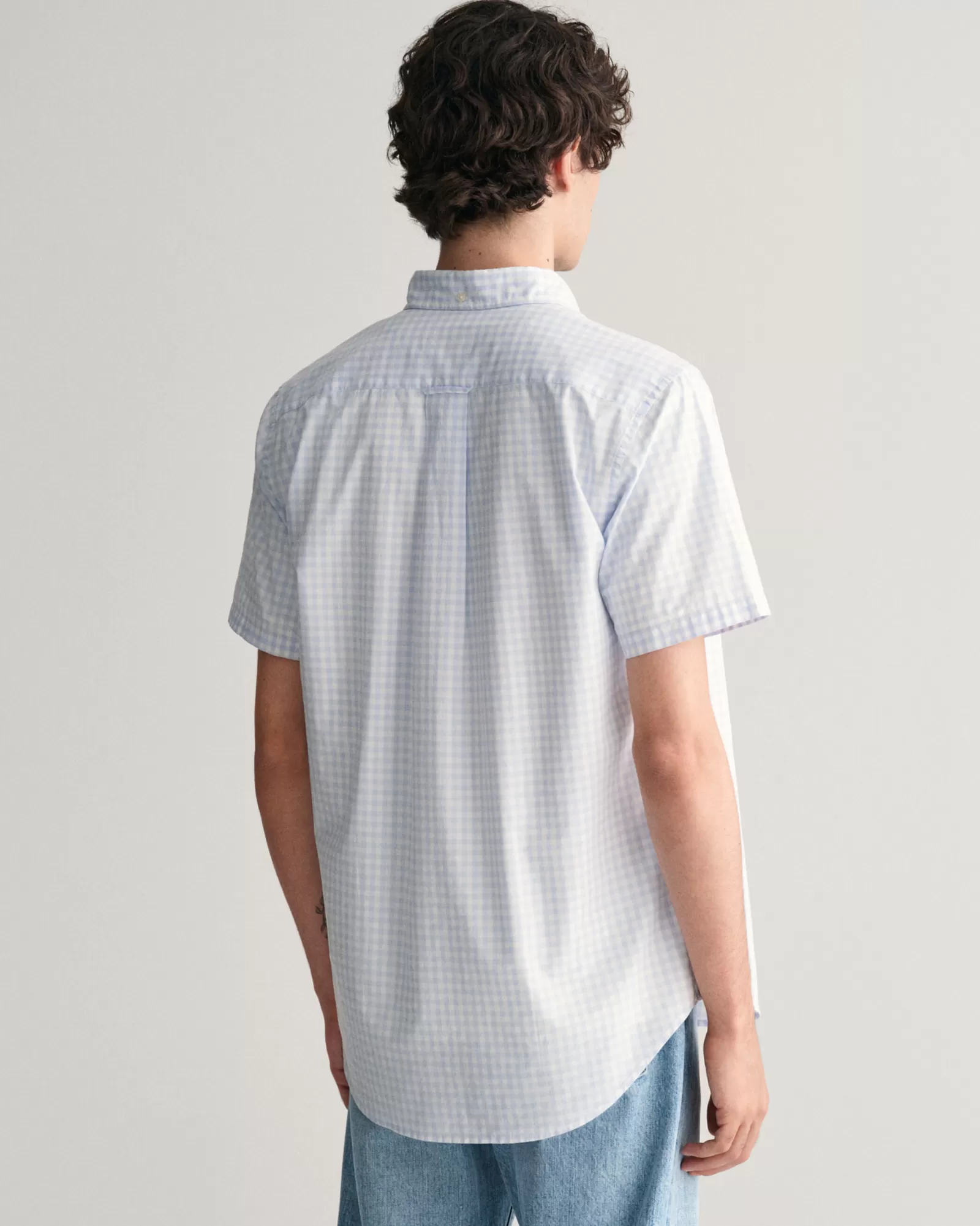 GANT Regular Fit Gingham Poplin Short Sleeve Shirt | Skjortor