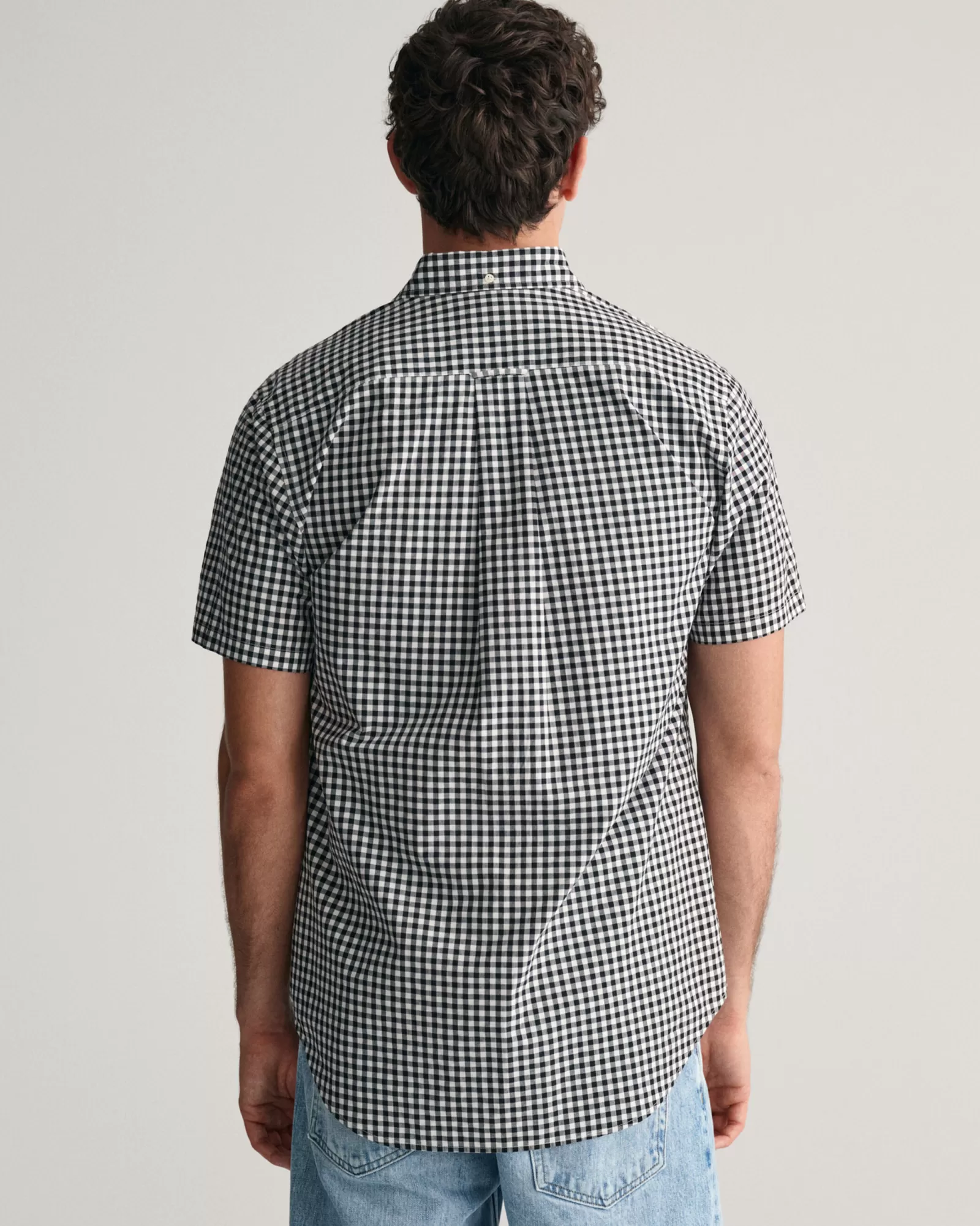 GANT Regular Fit Gingham Poplin Short Sleeve Shirt | Skjortor