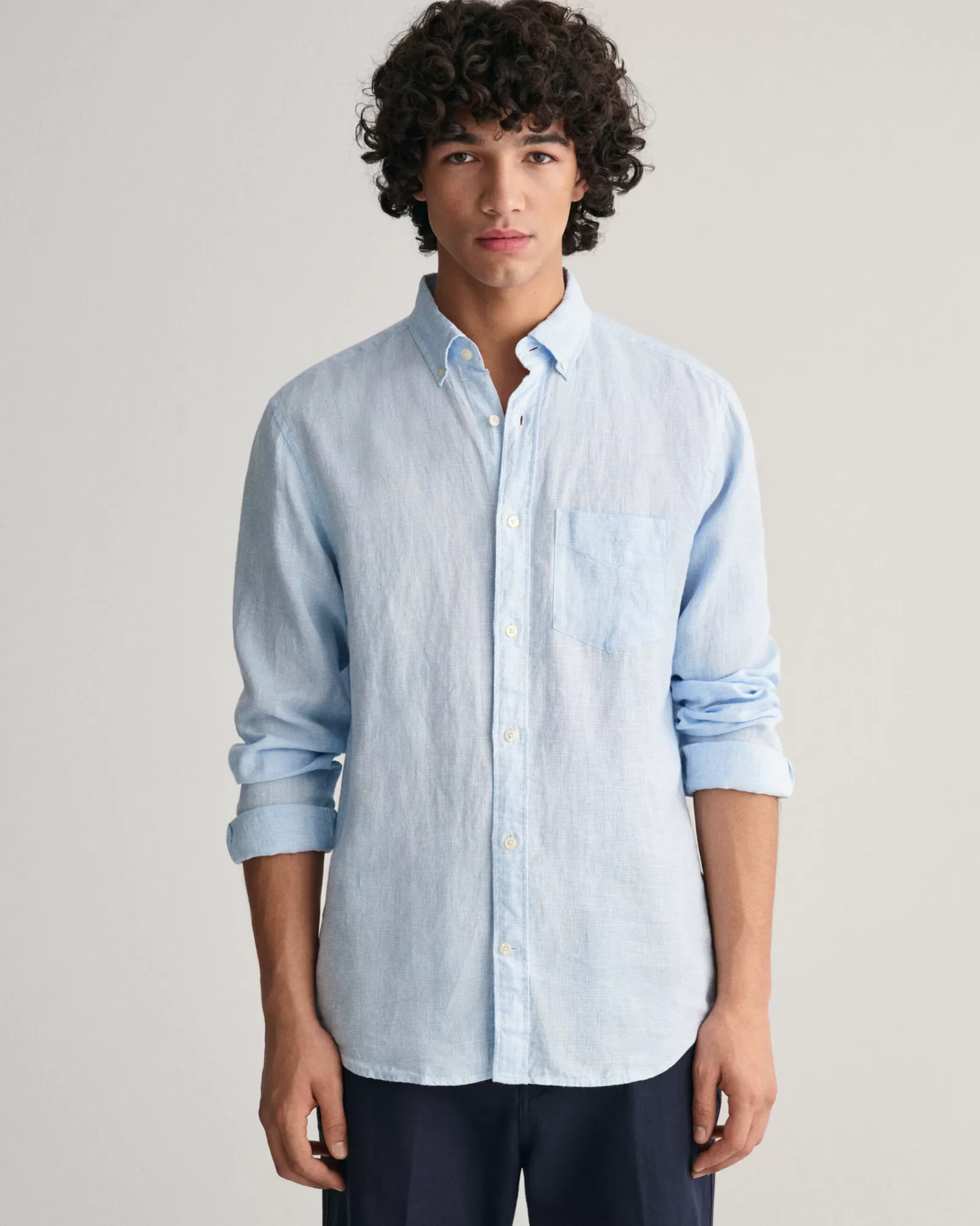 GANT Regular Fit Houndstooth Linen Shirt | Skjortor