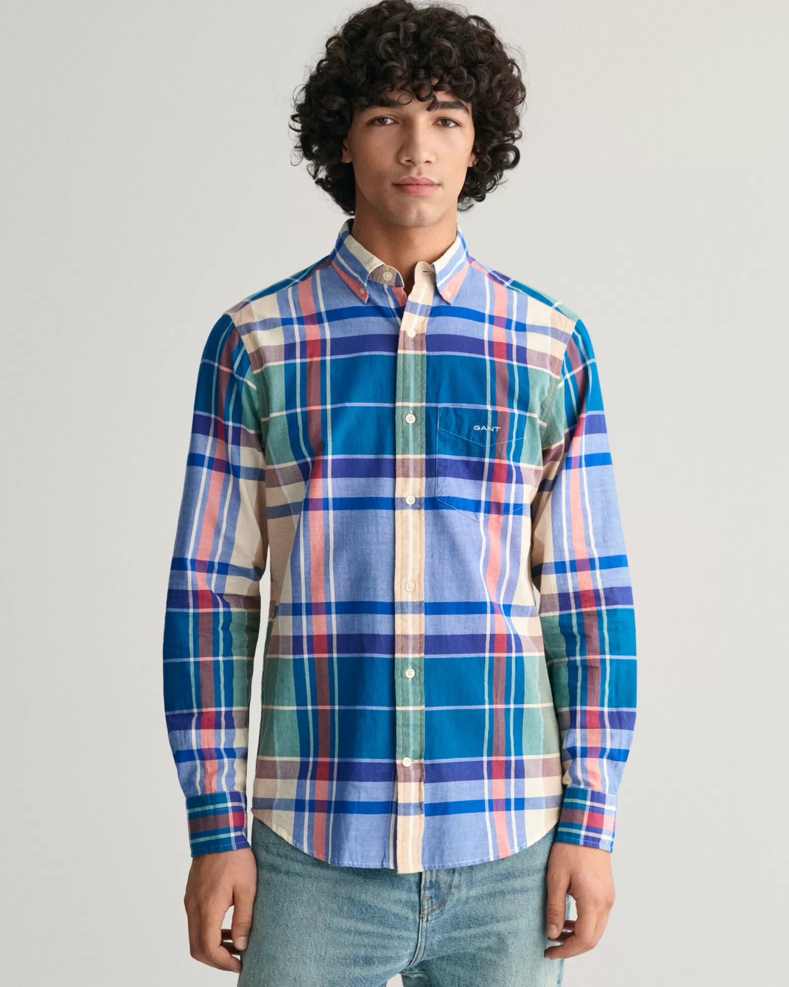 GANT Regular Fit Indigo Madras Shirt | Skjortor