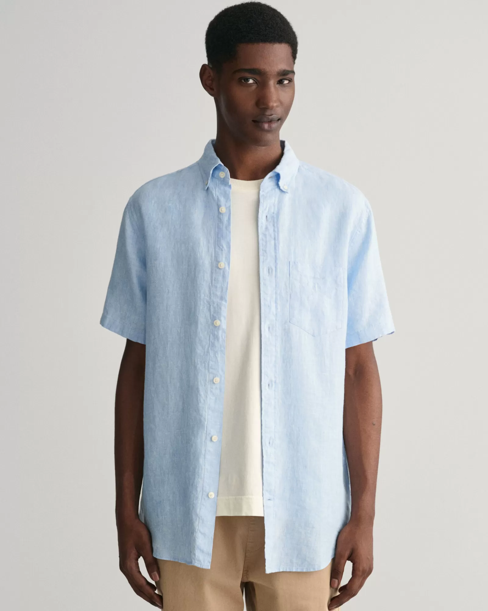 GANT Regular Fit Linen Short Sleeve Shirt | Skjortor