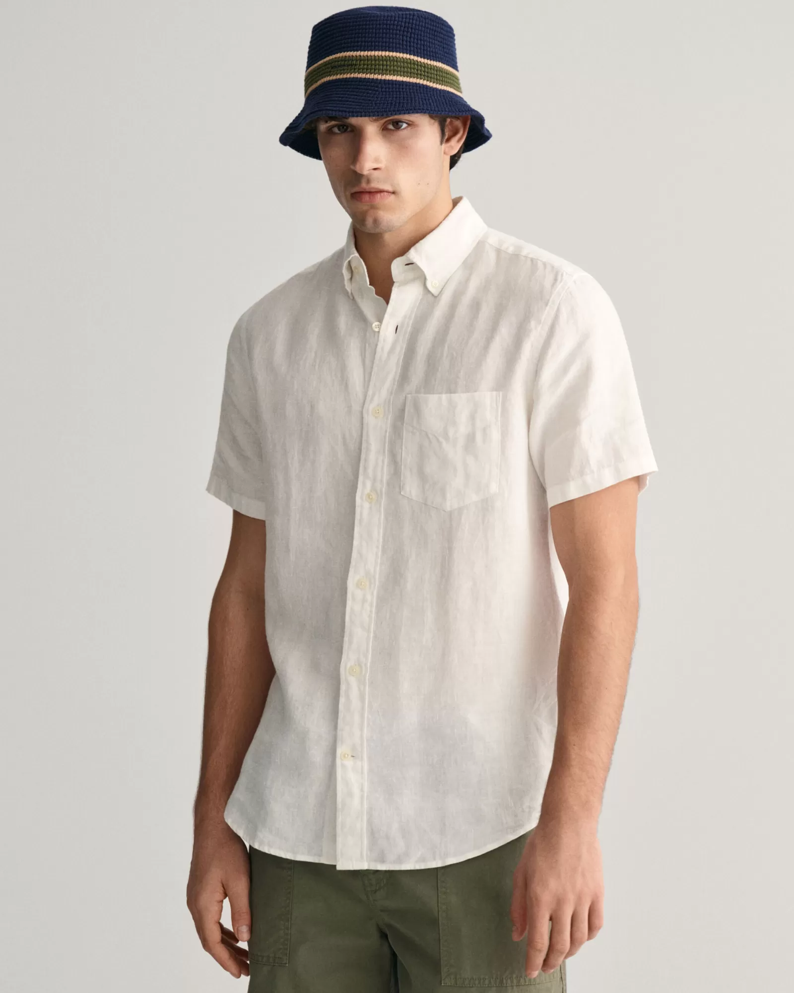 GANT Regular Fit Linen Short Sleeve Shirt | Skjortor