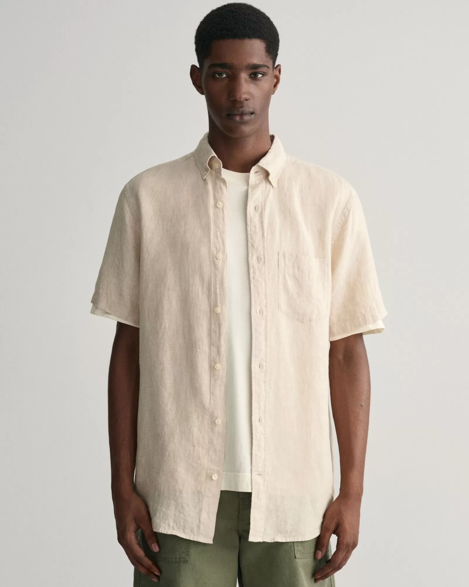 GANT Regular Fit Linen Short Sleeve Shirt | Skjortor