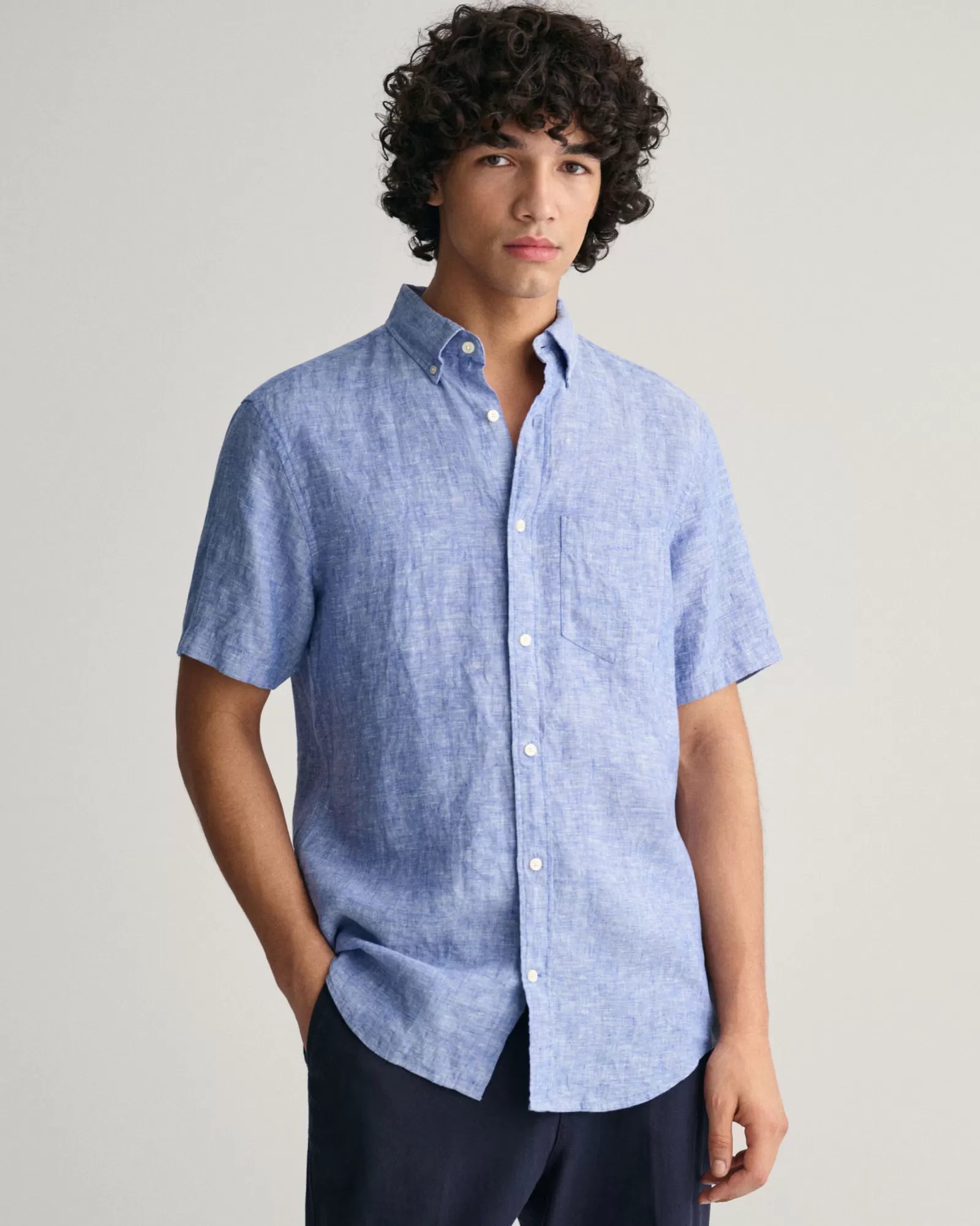 GANT Regular Fit Linen Short Sleeve Shirt | Skjortor