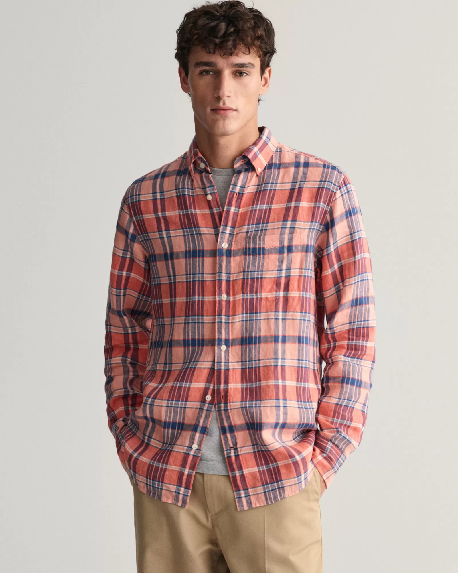 GANT Regular Fit Madras Linen Shirt | Skjortor