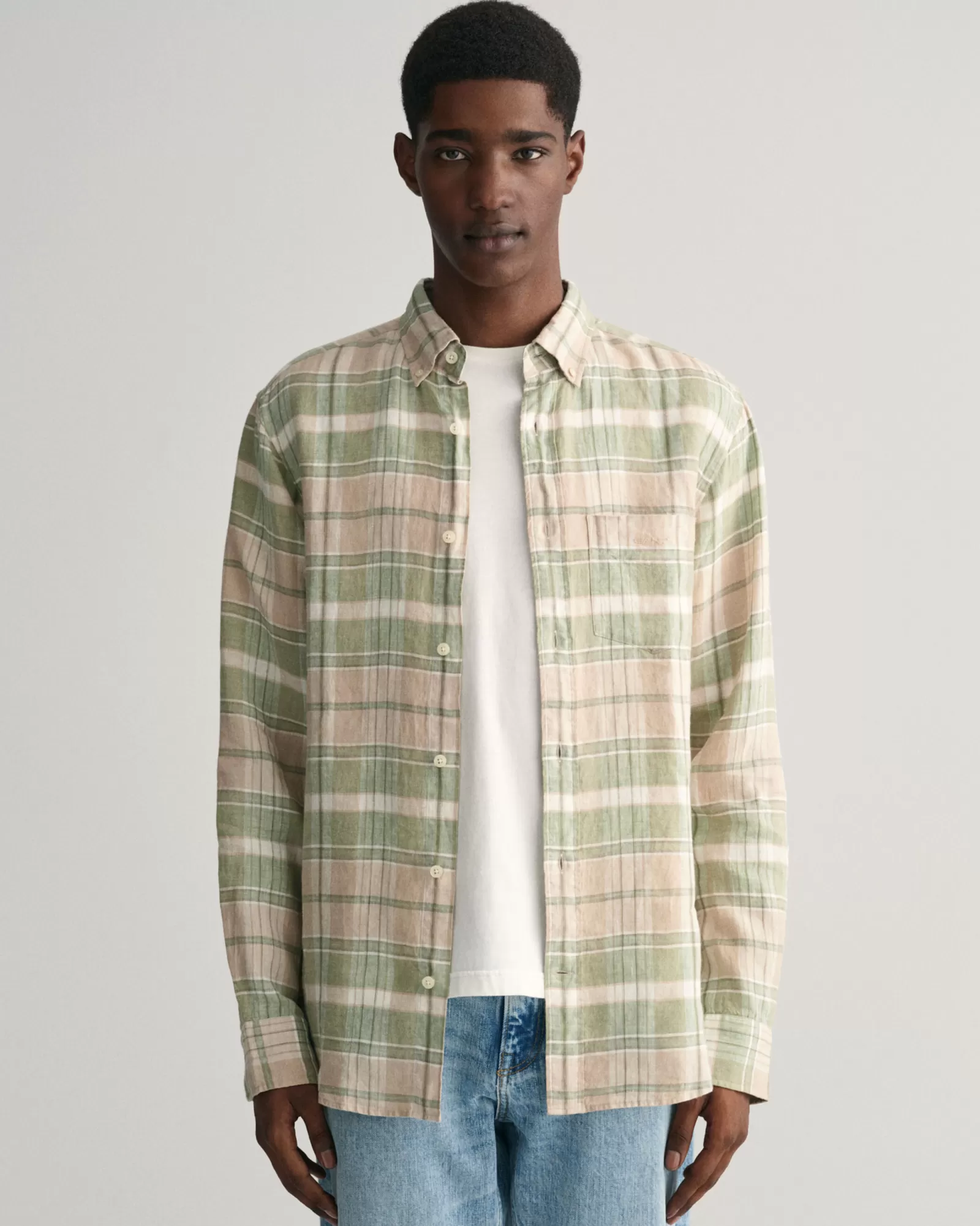 GANT Regular Fit Madras Linen Shirt | Skjortor