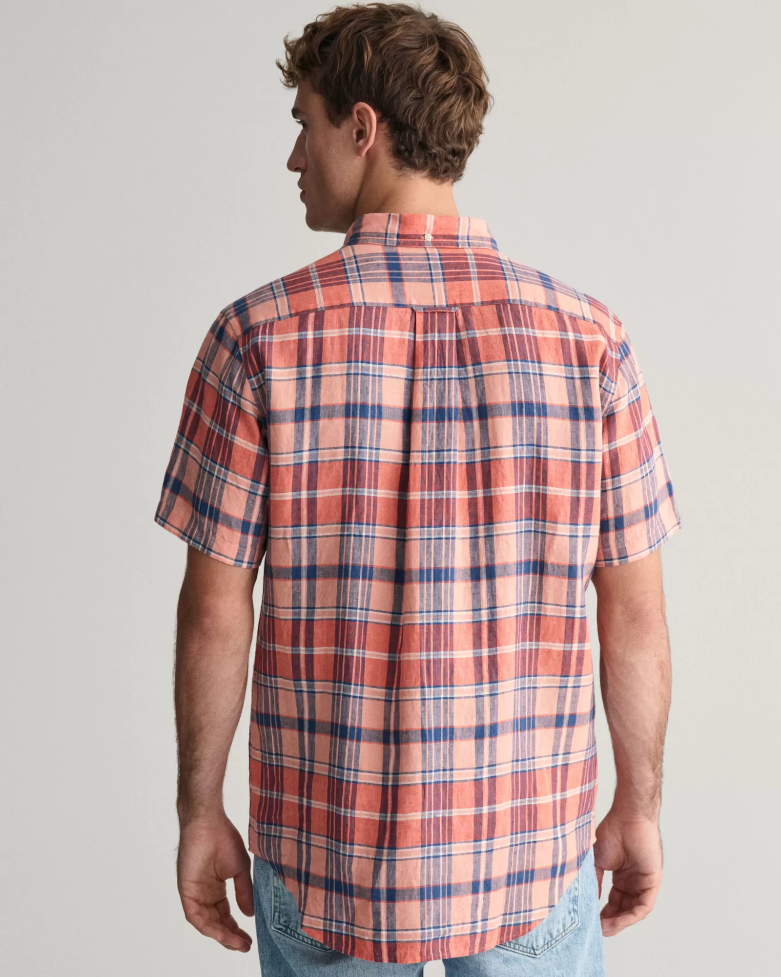 GANT Regular Fit Madras Linen Short Sleeve Shirt | Skjortor