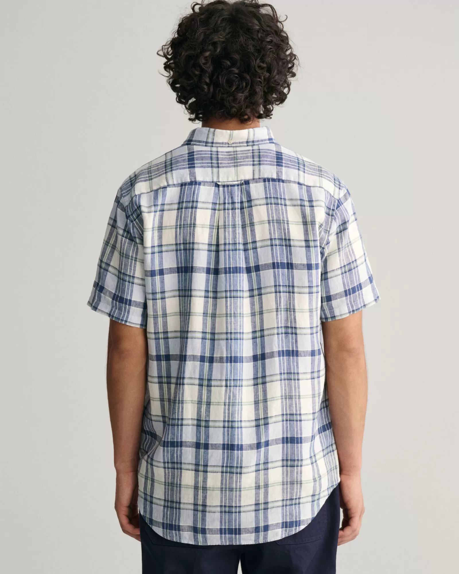 GANT Regular Fit Madras Linen Short Sleeve Shirt | Skjortor