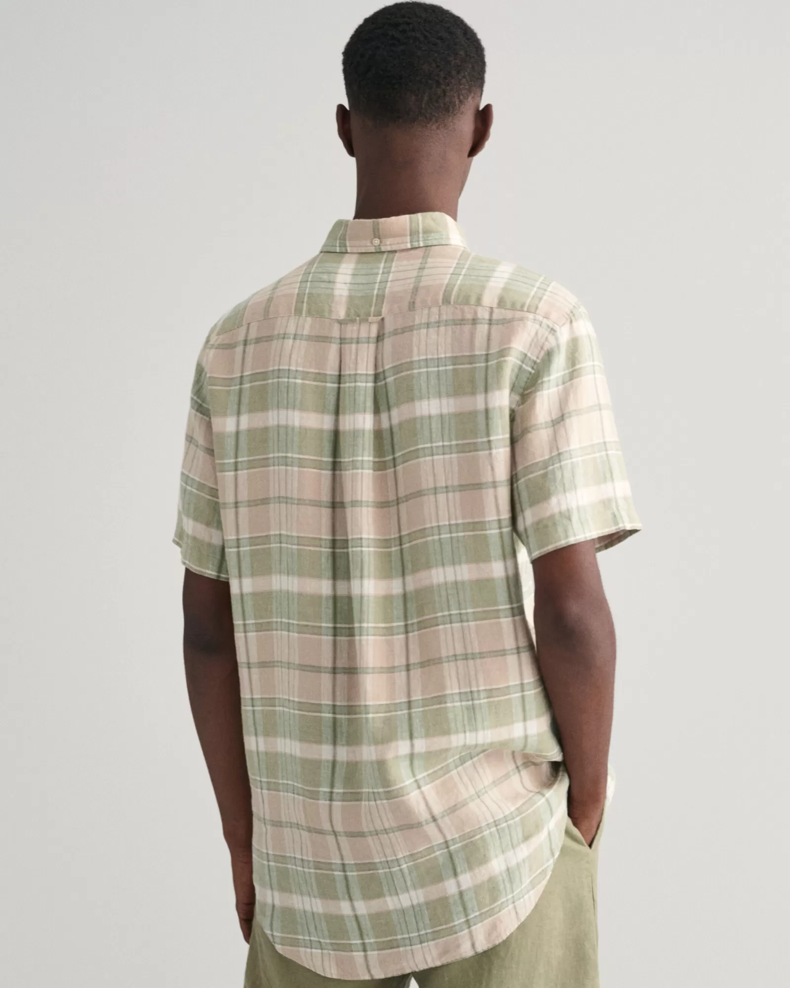 GANT Regular Fit Madras Linen Short Sleeve Shirt | Skjortor