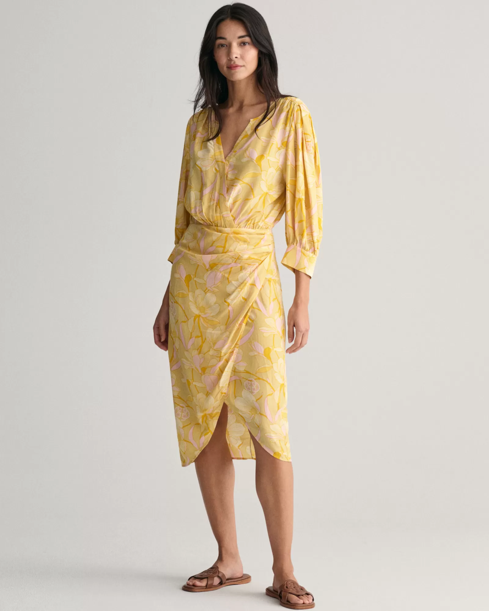 GANT Regular Fit Magnolia Print Wrap Dress | Klänningar