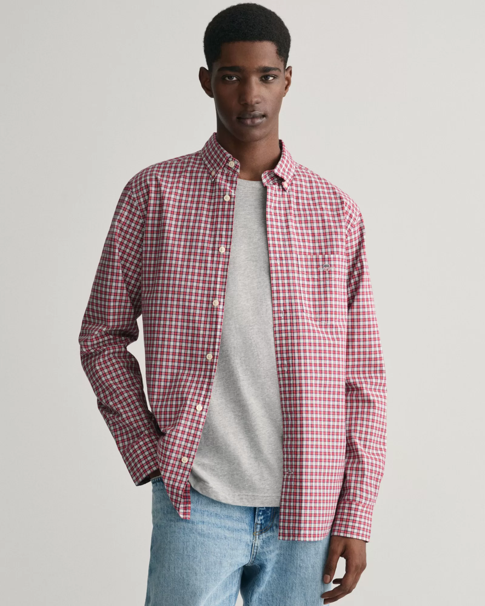 GANT Regular Fit Micro Checked Poplin Shirt | Skjortor