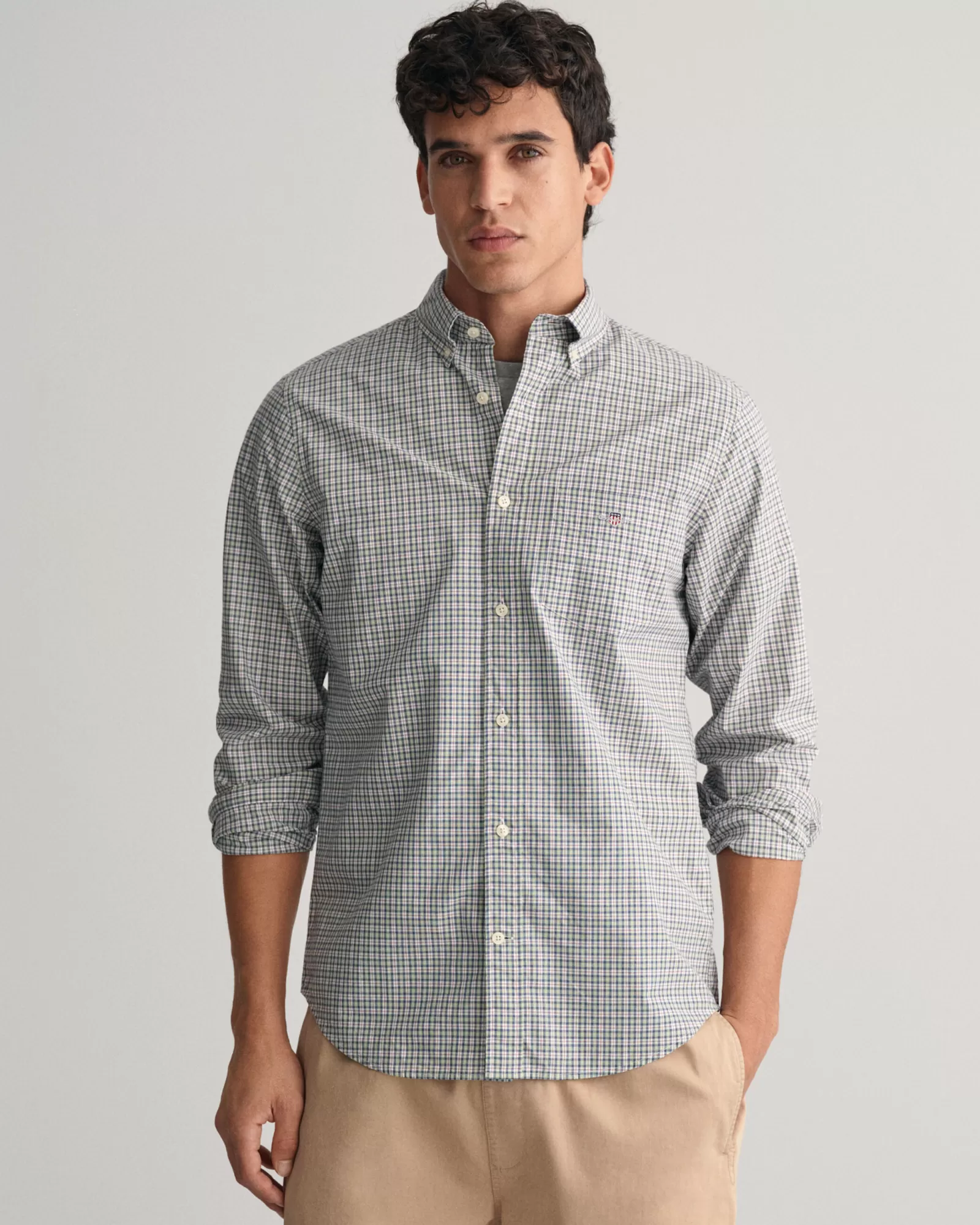 GANT Regular Fit Micro Checked Poplin Shirt | Skjortor