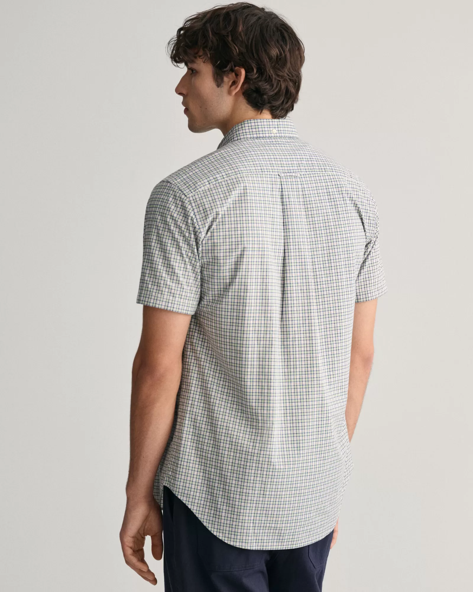 GANT Regular Fit Micro Checked Poplin Short Sleeve Shirt | Skjortor