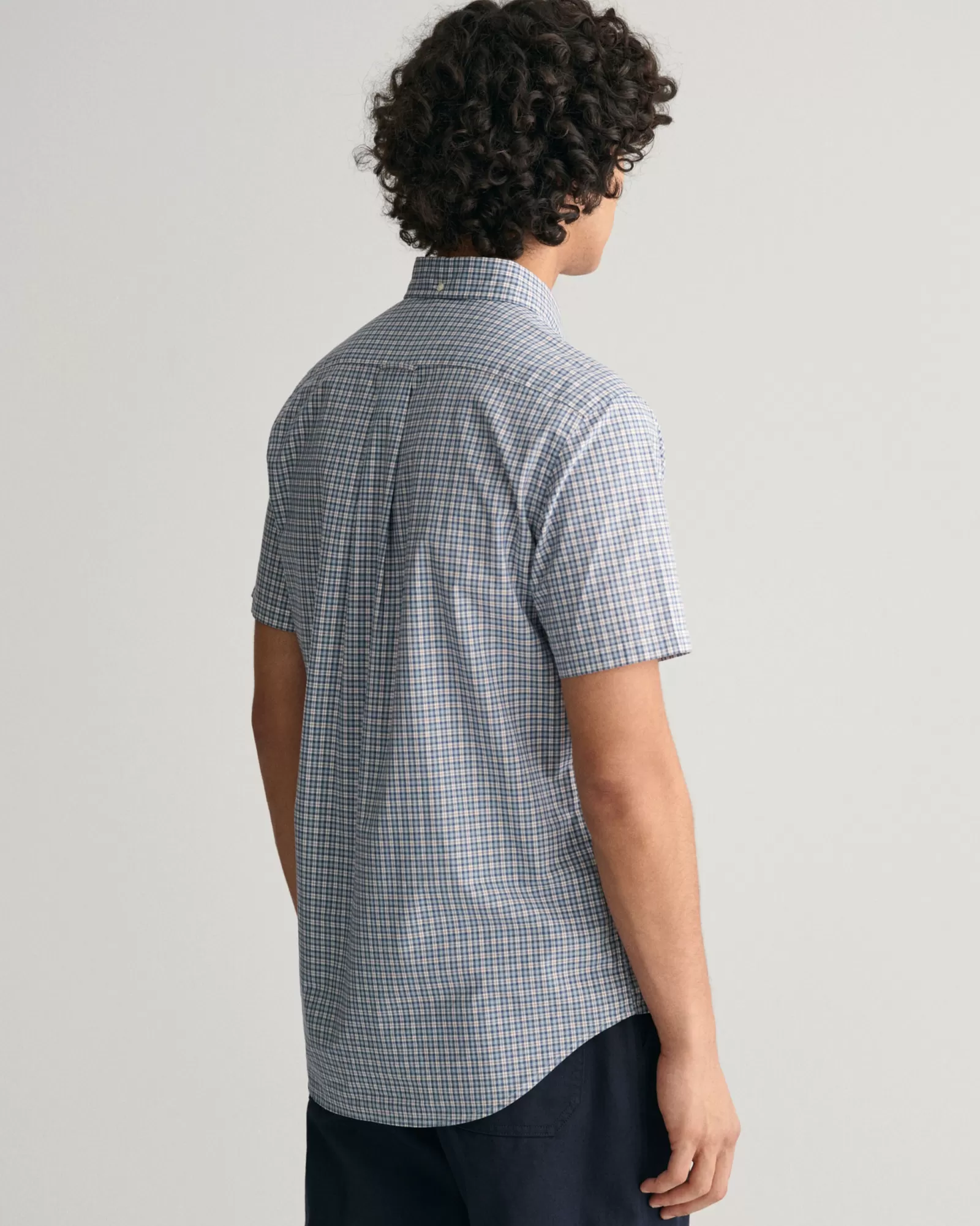 GANT Regular Fit Micro Checked Poplin Short Sleeve Shirt | Skjortor