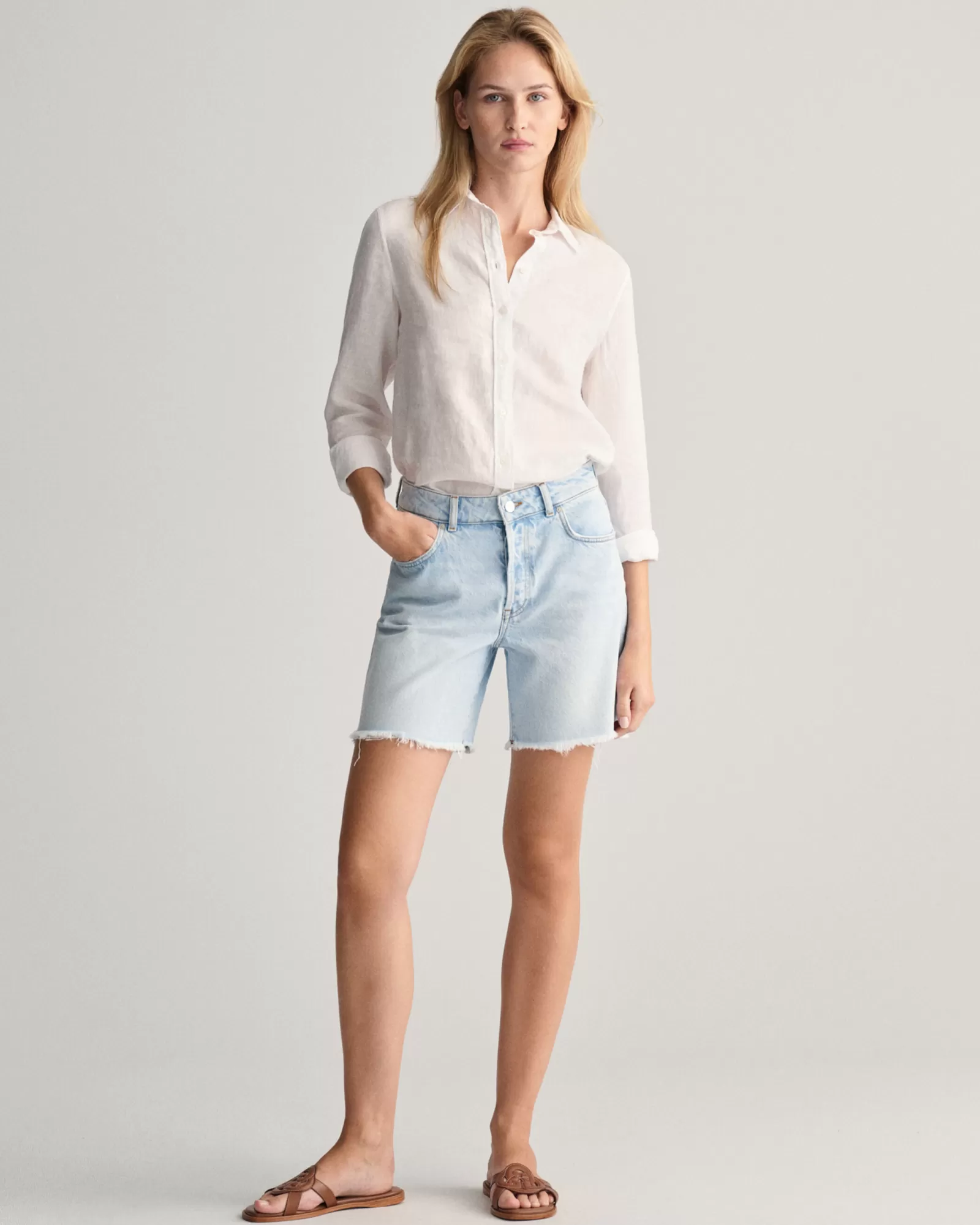 GANT Regular Fit Mid Length Denim Shorts | Shorts