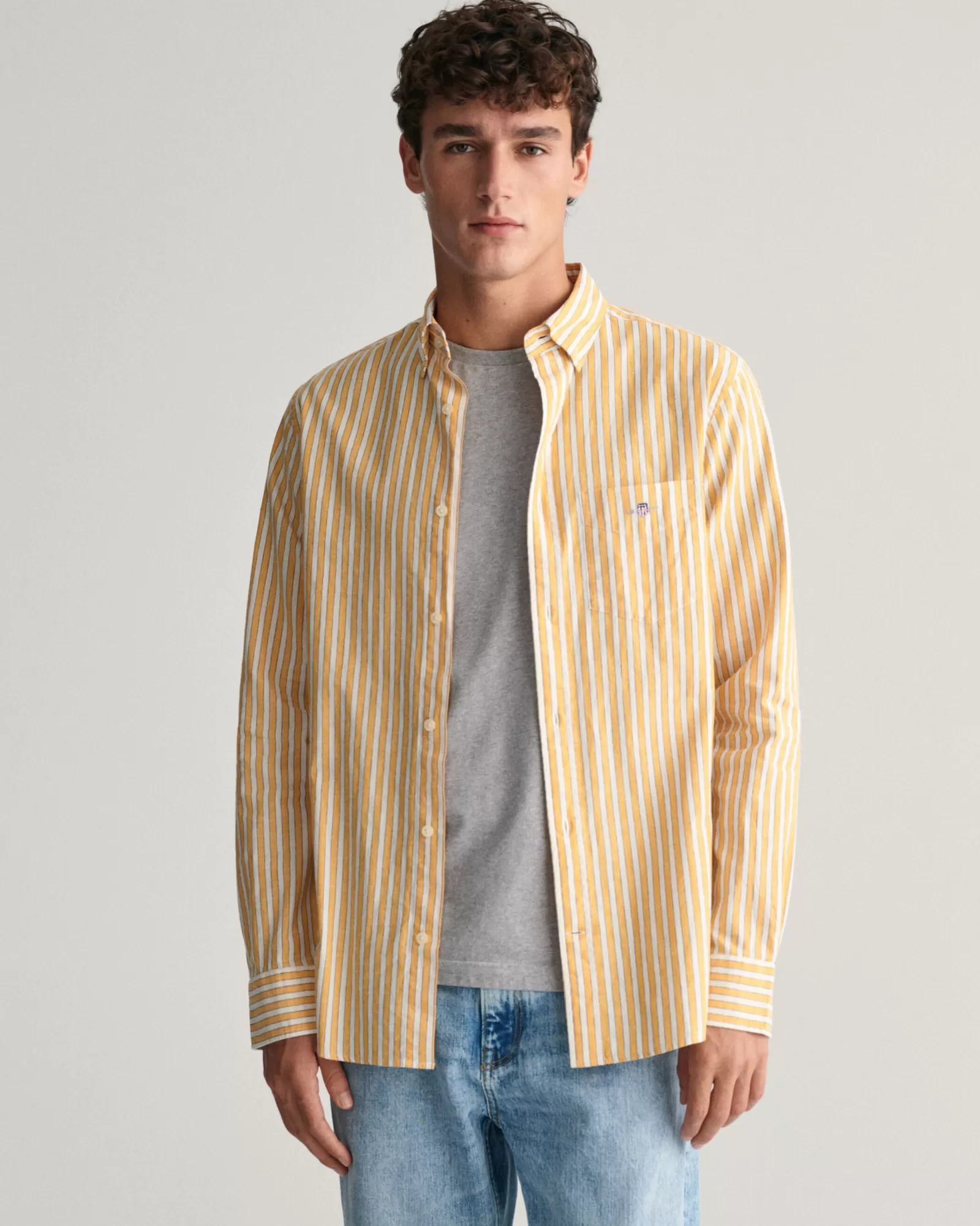 GANT Regular Fit Striped Cotton Linen Shirt | Skjortor